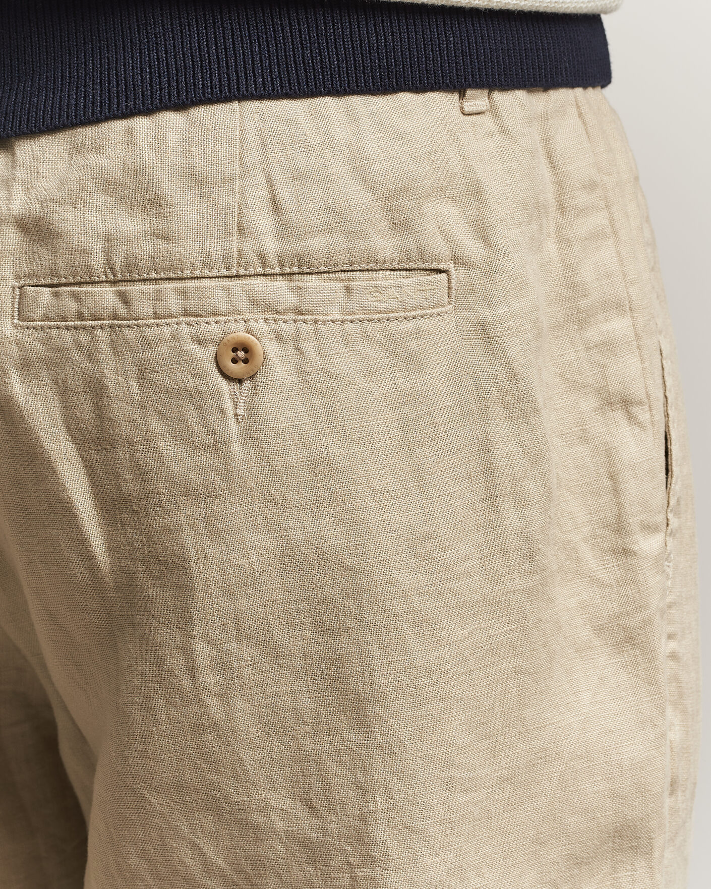 Hombres | Pantalones | Gant | Regular Fit Linen Drawstring Pants Oat Beige