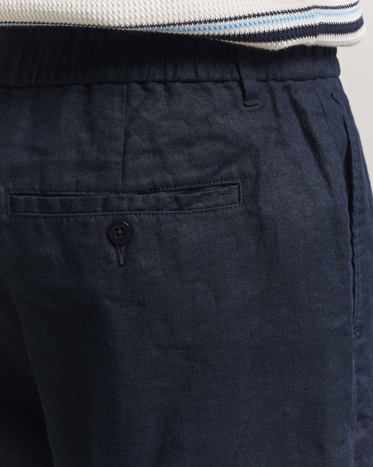 Hombres | Pantalones | Gant | Regular Fit Linen Drawstring Pants Evening Blue