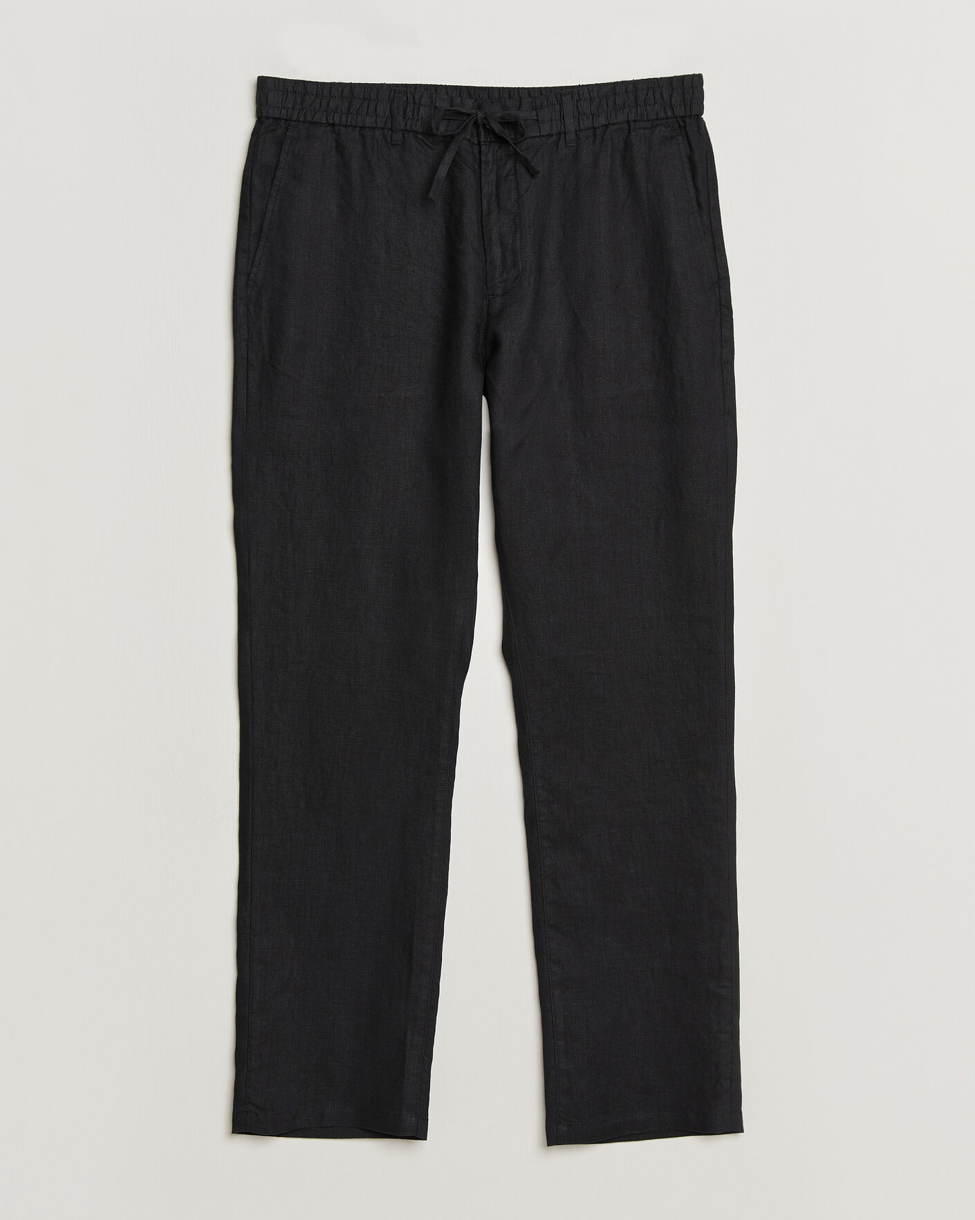 Hombres | Pantalones | GANT | Regular Fit Linen Drawstring Pants Black