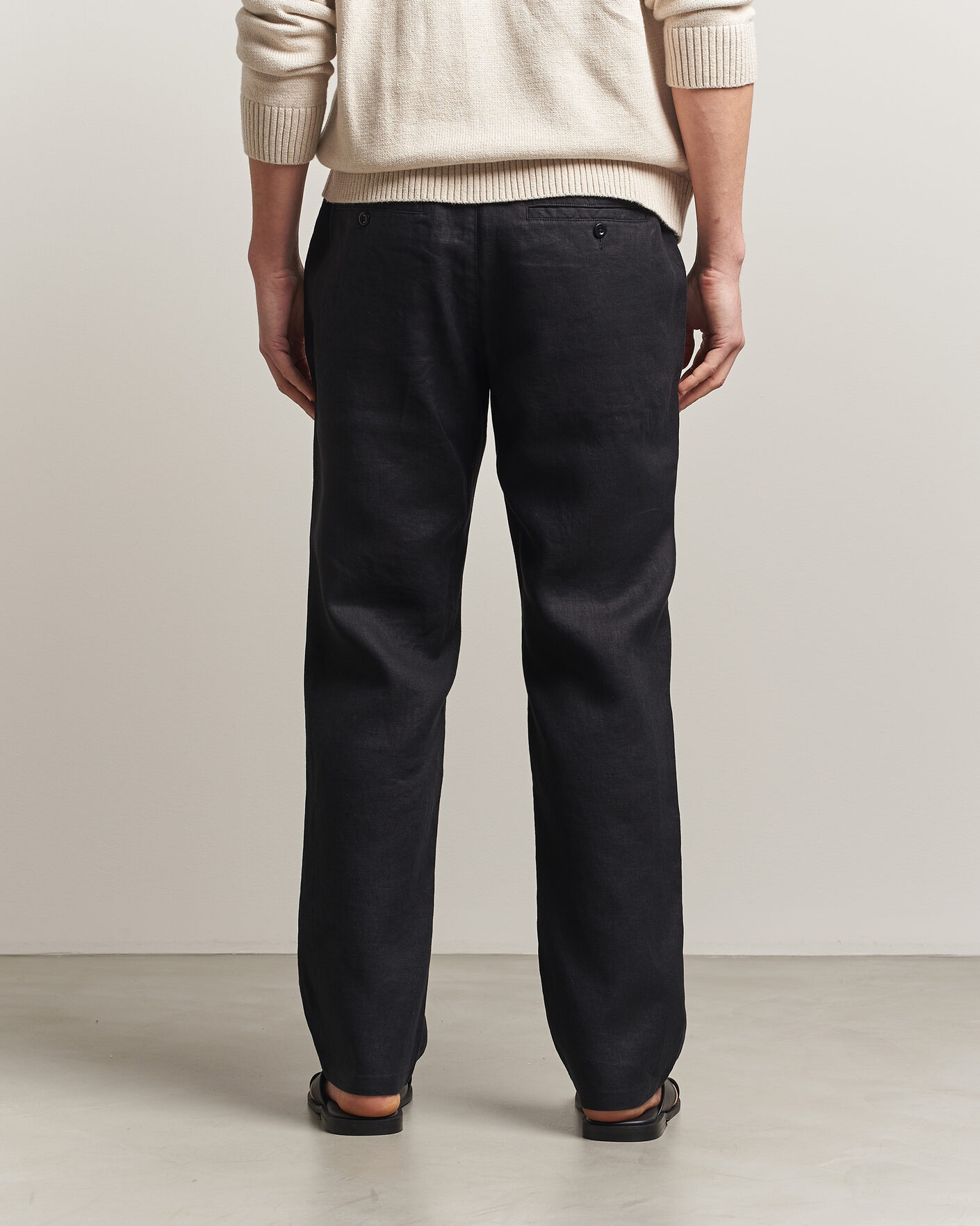 Hombres | Pantalones | Gant | Regular Fit Linen Drawstring Pants Black