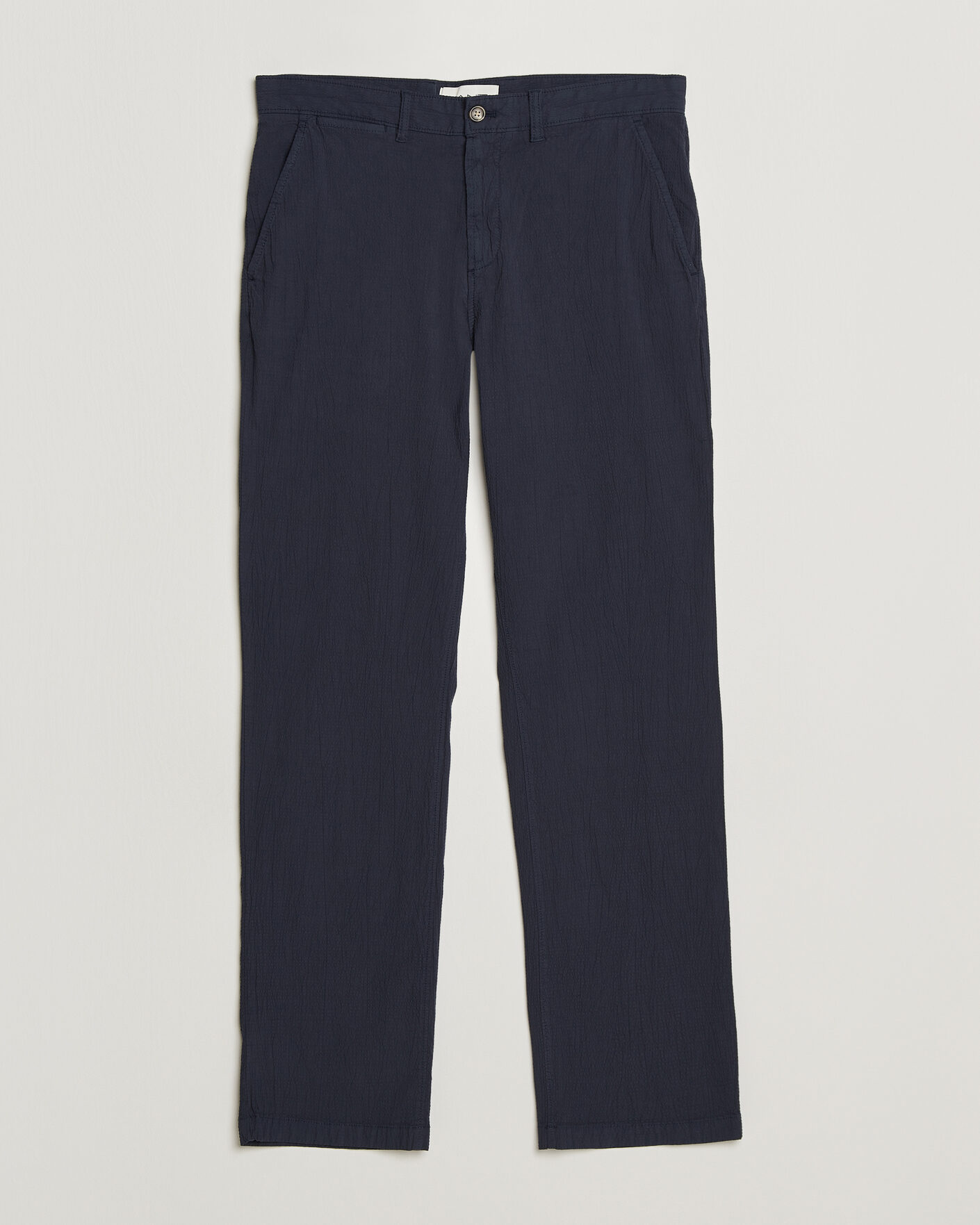 Hombres | Pantalones | Gant | Regular Fit Garment Dyed Seersucker Pants Evening Blue