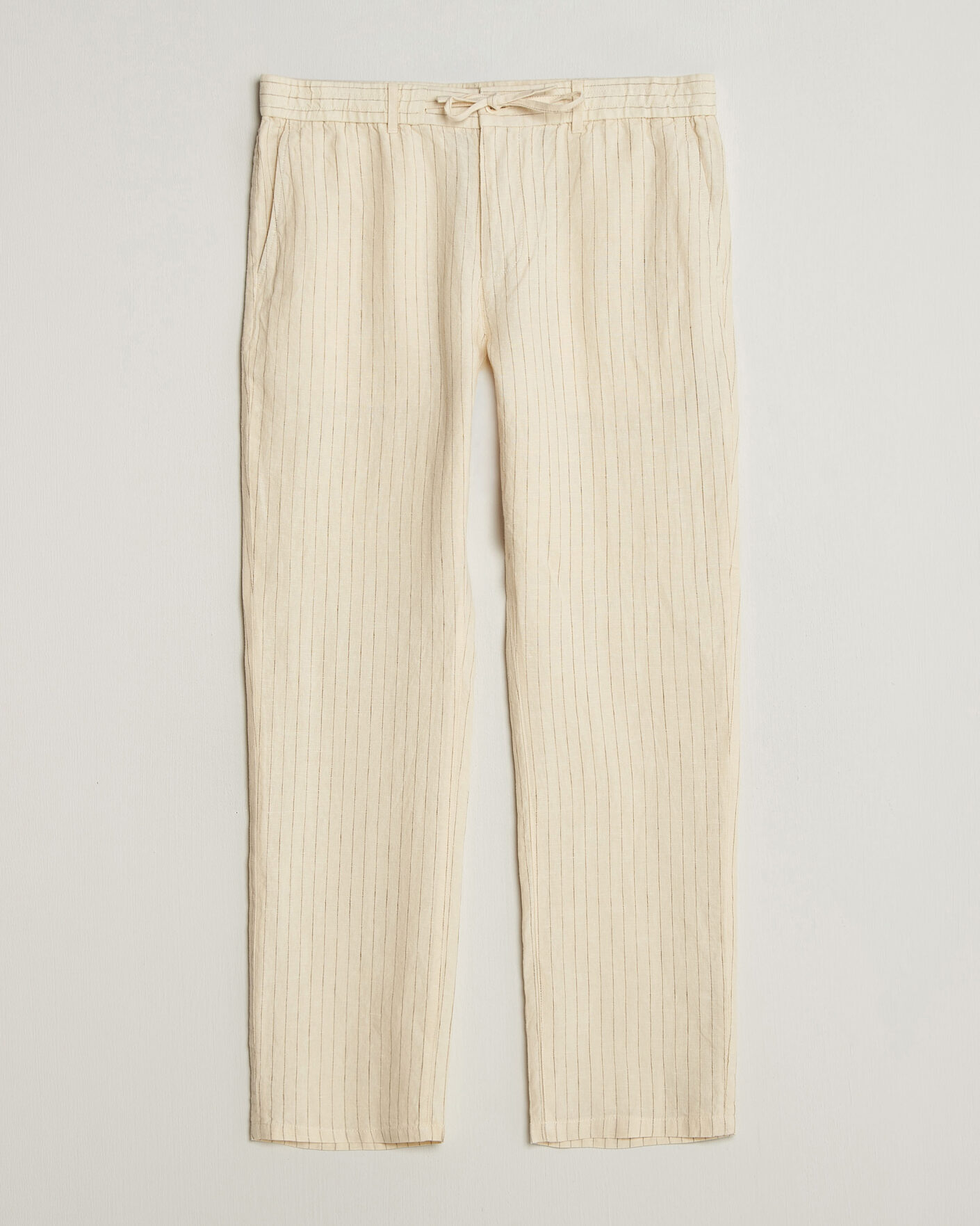 Hombres | Pantalones | Gant | Regular Fit Striped Linen Drawstring Pants Faded Beige