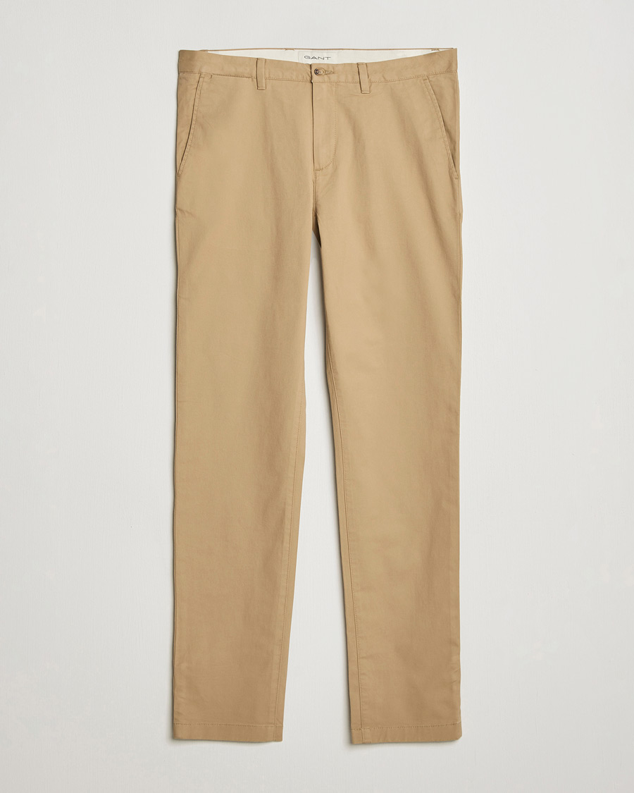 Hombres | Pantalones | GANT | Slim Fit Chinos Dark Khaki