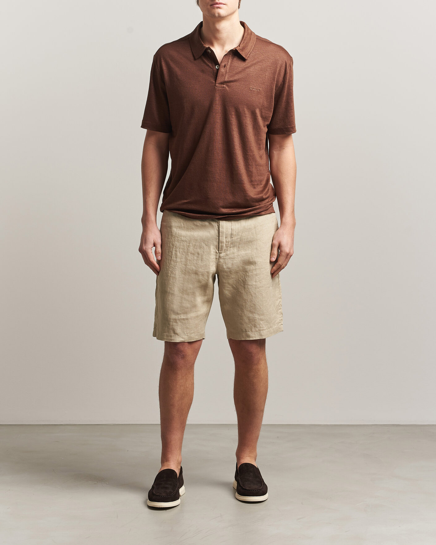 Hombres | Pantalones cortos | Gant | Regular Fit Linen Drawstring Shorts Oat Beige