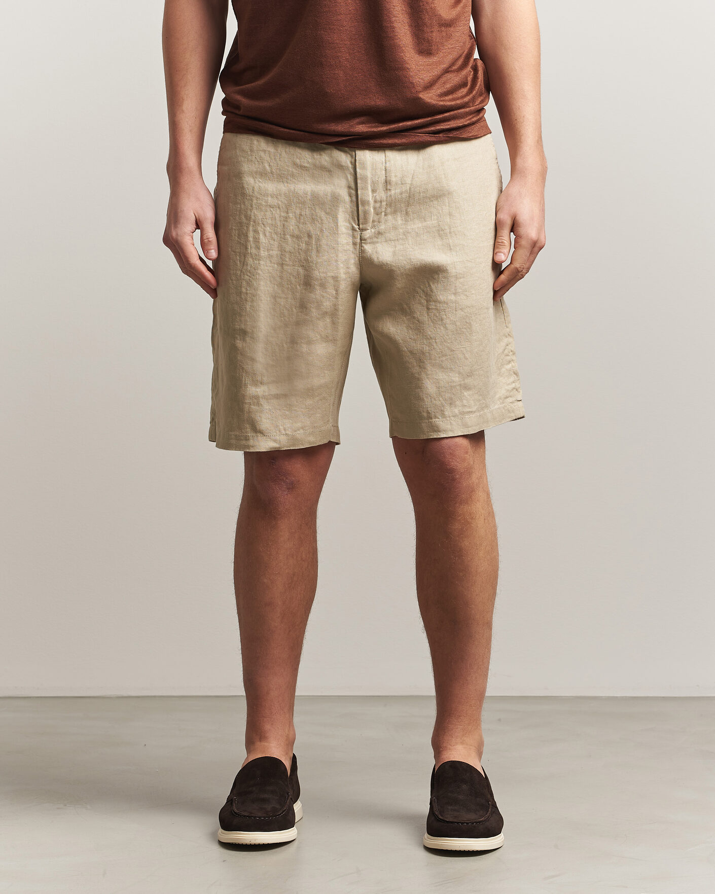 Hombres | Pantalones cortos | GANT | Regular Fit Linen Drawstring Shorts Oat Beige