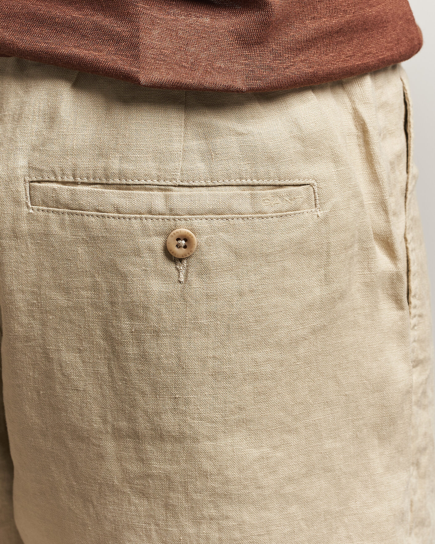 Hombres | Pantalones cortos | GANT | Regular Fit Linen Drawstring Shorts Oat Beige