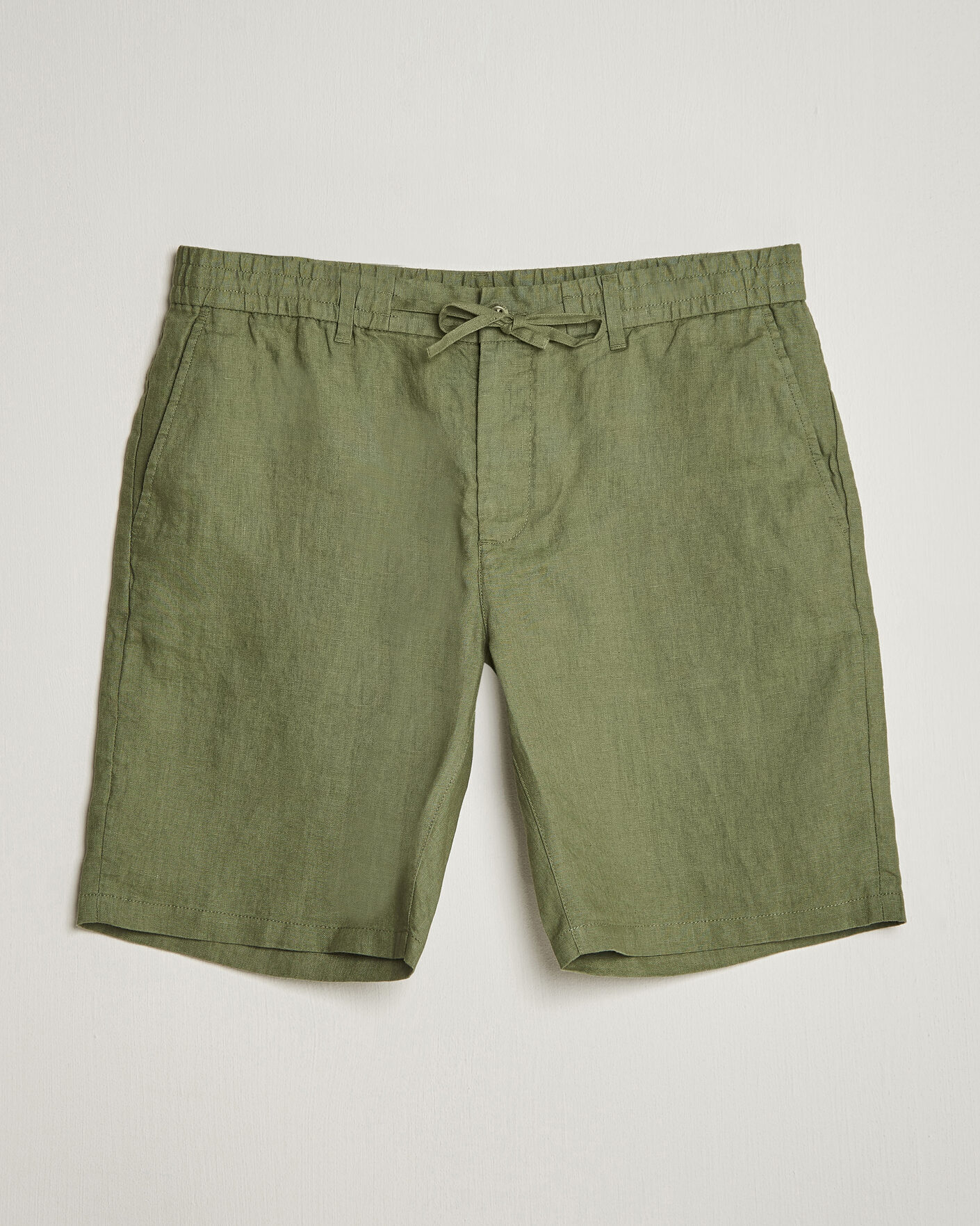 Hombres | Pantalones cortos | Gant | Regular Fit Linen Drawstring Shorts Dry Herb Green