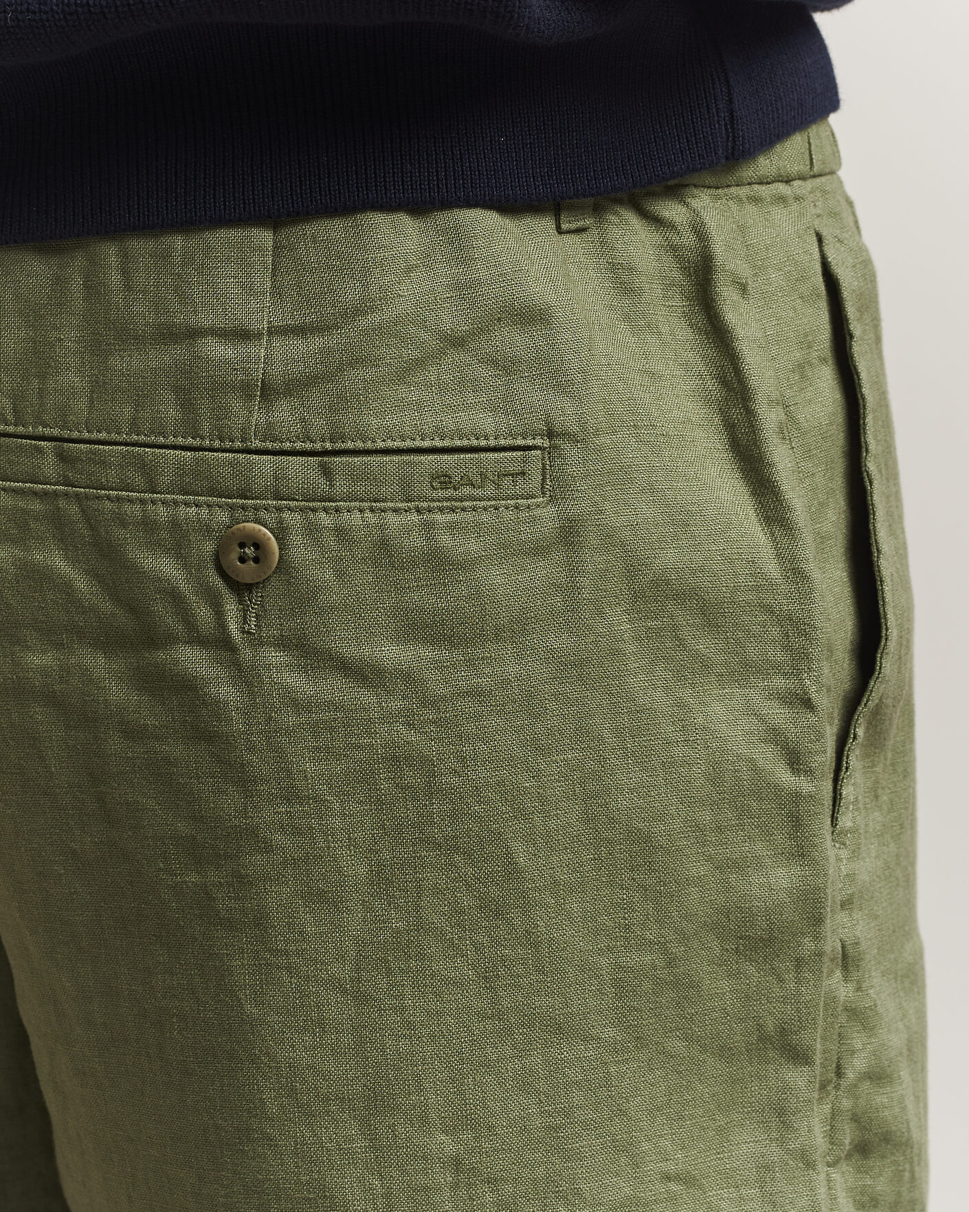 Hombres | Pantalones cortos | GANT | Regular Fit Linen Drawstring Shorts Dry Herb Green