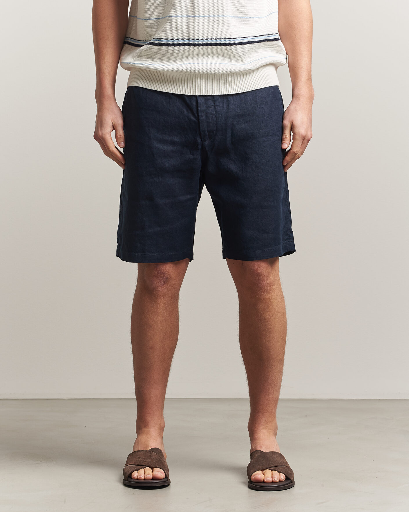 Hombres | Pantalones cortos | GANT | Regular Fit Linen Drawstring Shorts Evening Blue