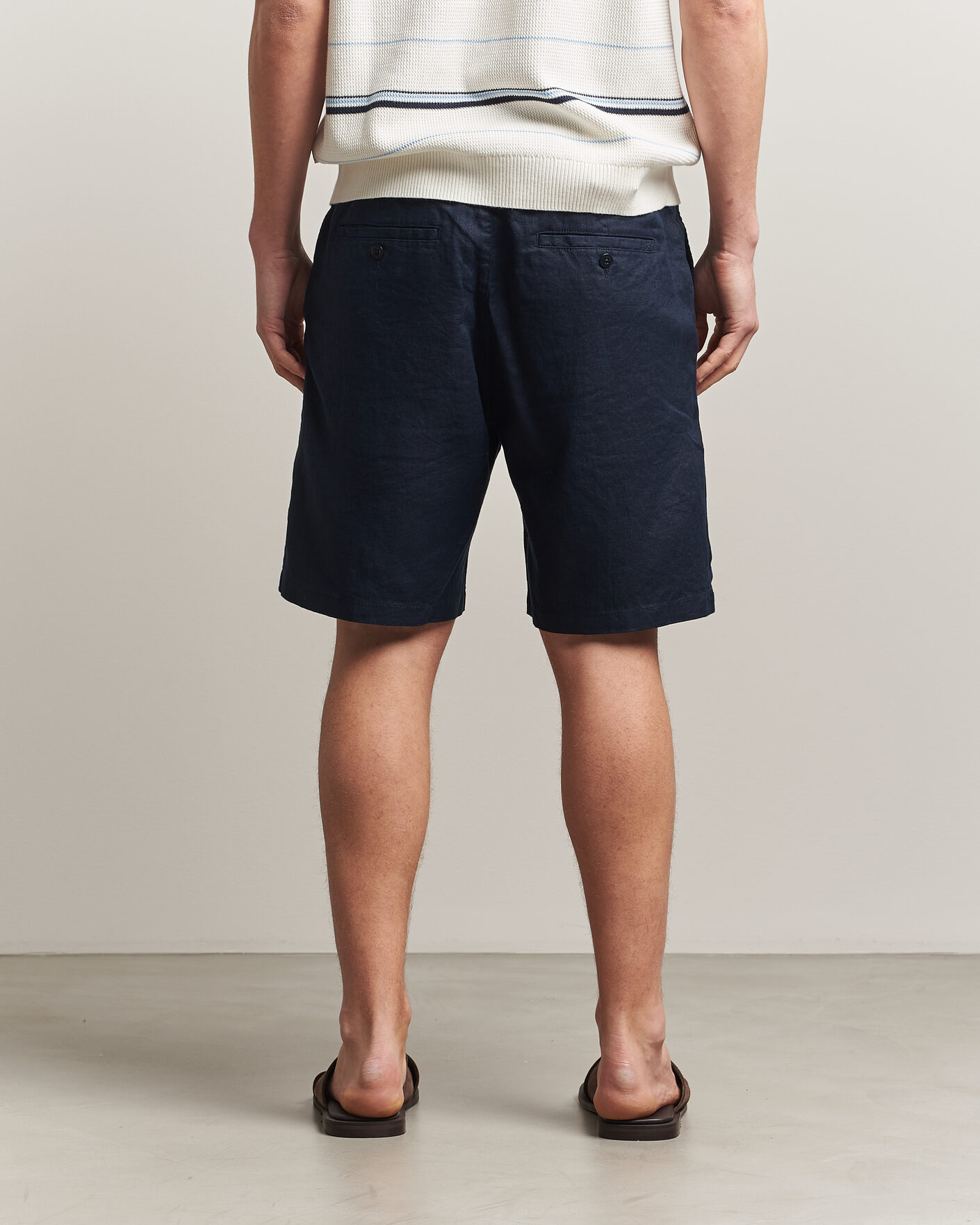Hombres | Pantalones cortos | Gant | Regular Fit Linen Drawstring Shorts Evening Blue