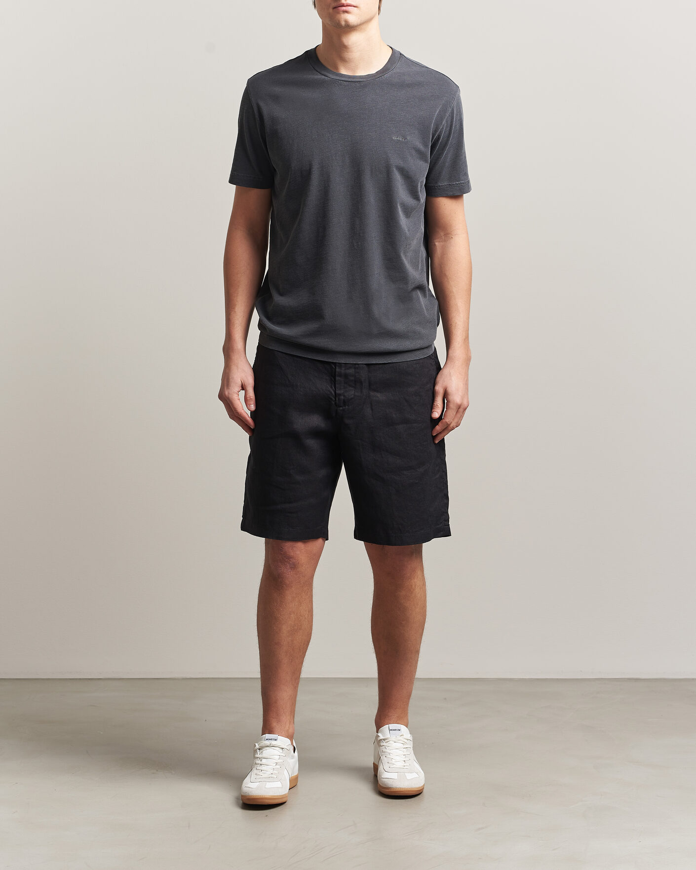 Hombres | Pantalones cortos | Gant | Regular Fit Linen Drawstring Shorts Black