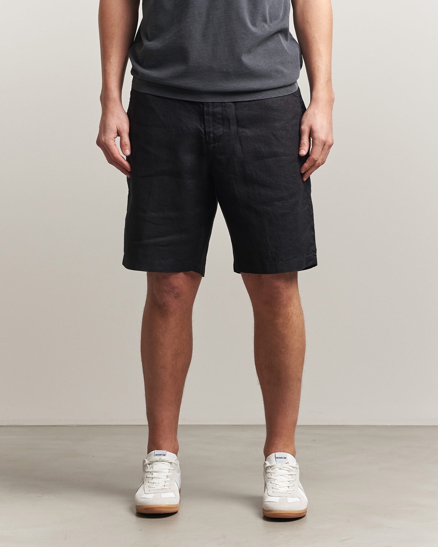 Hombres | Pantalones cortos | Gant | Regular Fit Linen Drawstring Shorts Black