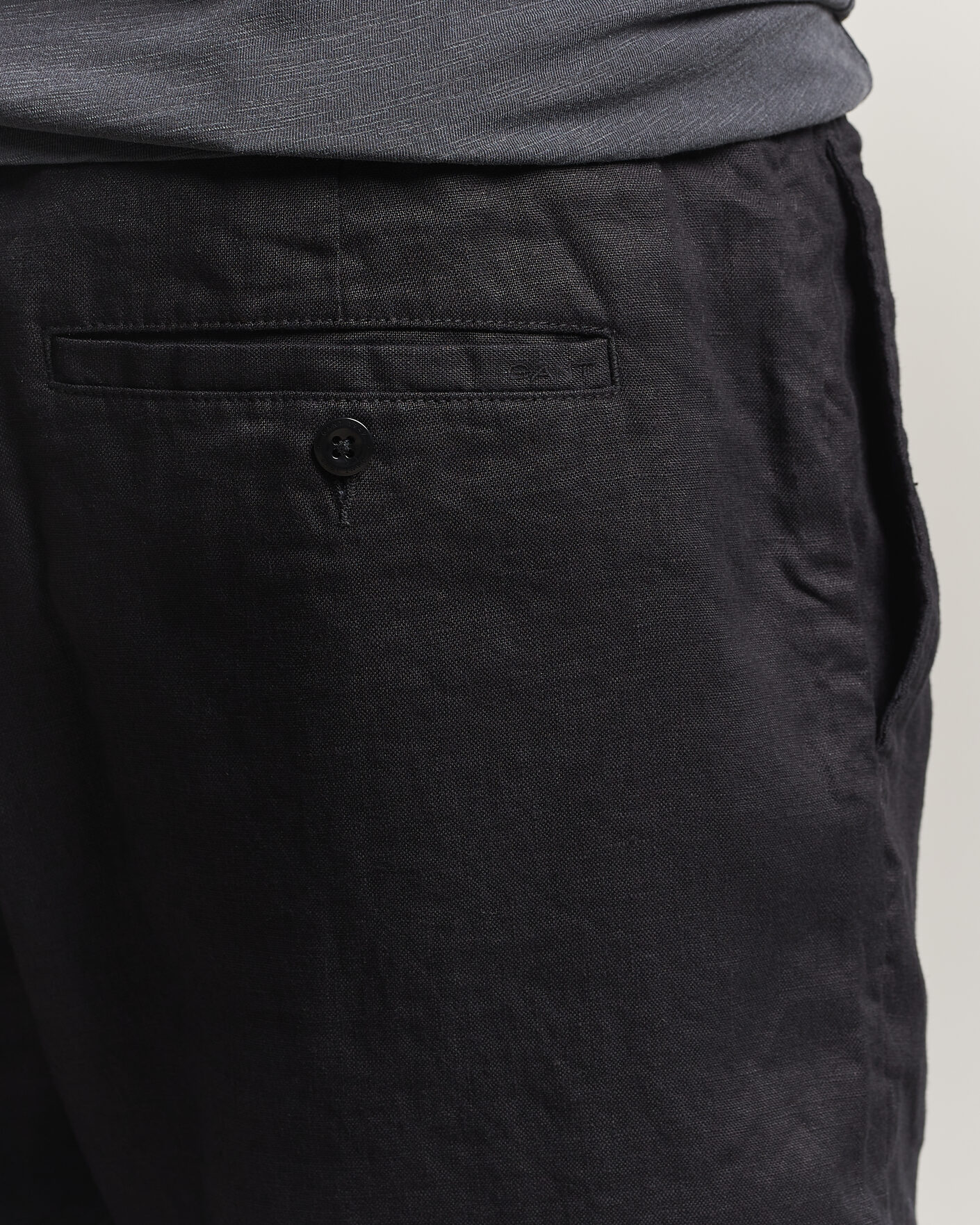 Hombres | Pantalones cortos | GANT | Regular Fit Linen Drawstring Shorts Black