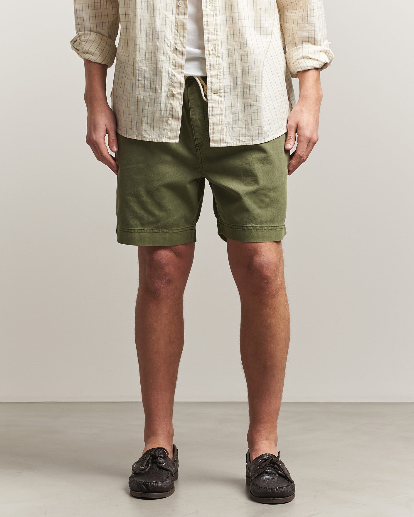 Hombres | Pantalones cortos | Gant | Regular Fit Sunfaded Drawstring Dry Herb Green