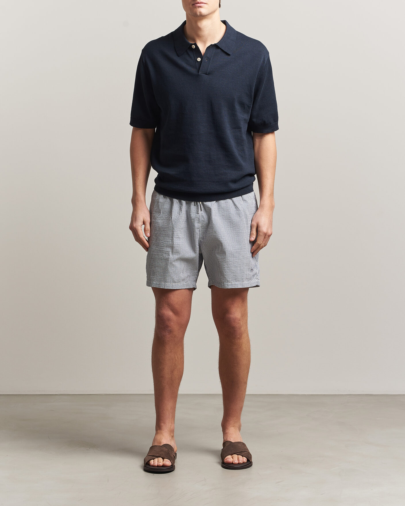 Hombres | Bañadores | Gant | Seersucker Striped Swimshorts Vintage Blue
