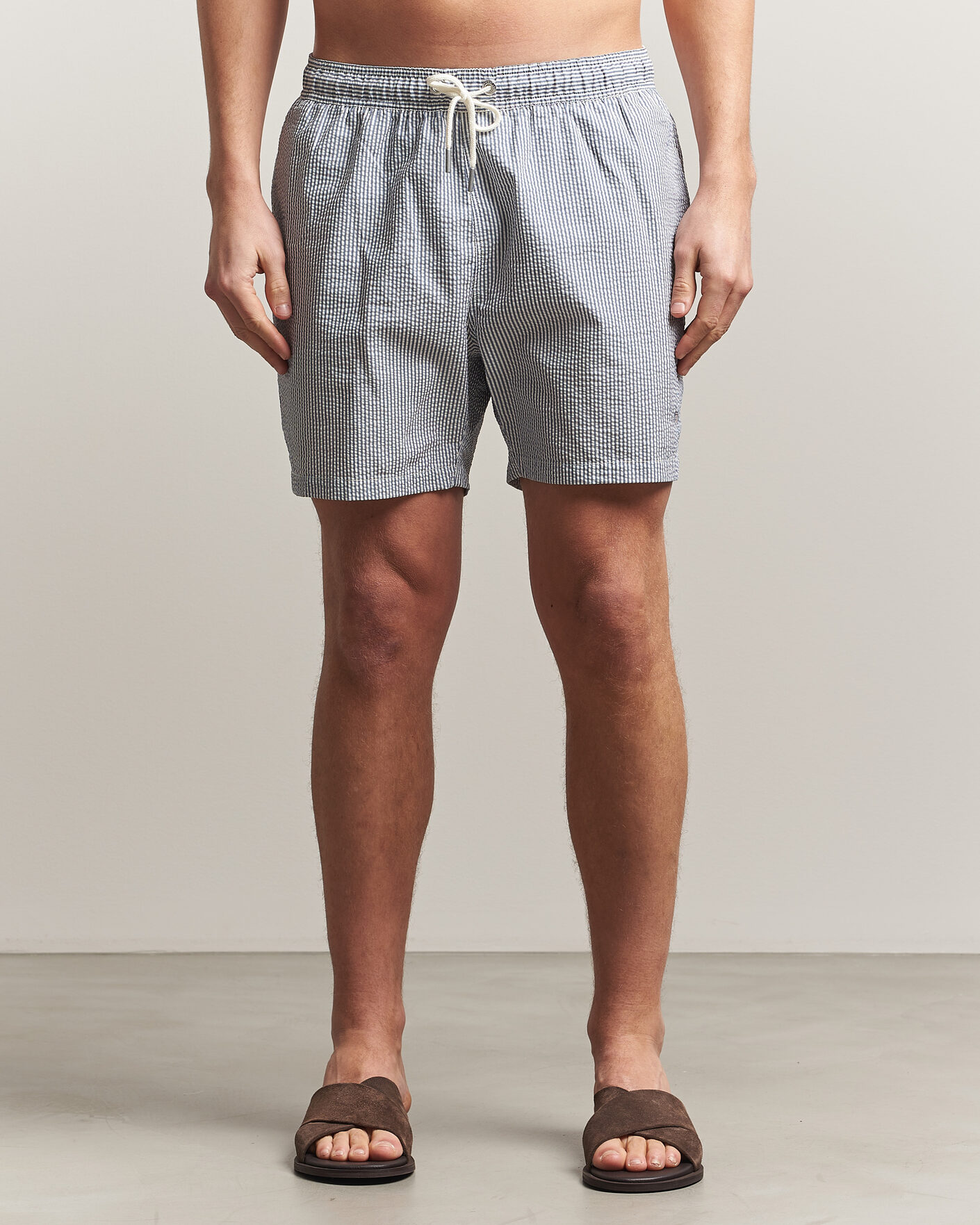 Hombres | Bañadores | Gant | Seersucker Striped Swimshorts Vintage Blue