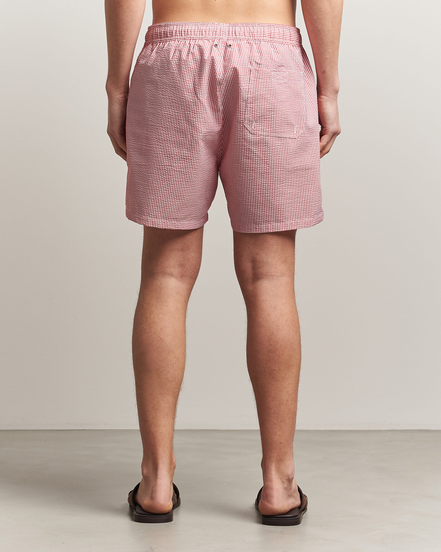 Hombres | Bañadores | Gant | Seersucker Striped Swimshorts Rose Red
