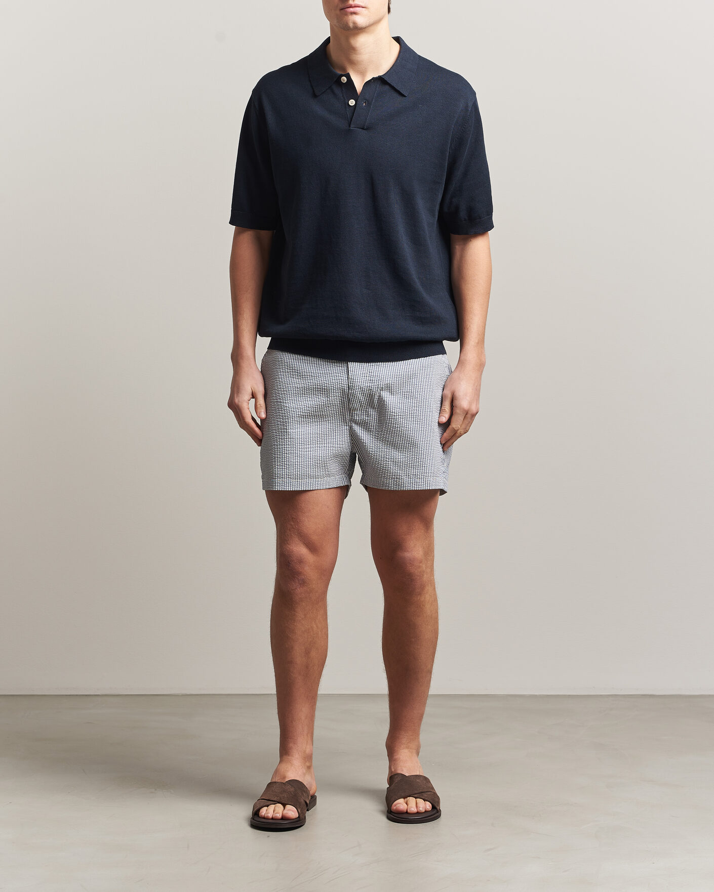 Hombres | Bañadores | GANT | Fitted Seersucker Swimshorts Vintage Blue