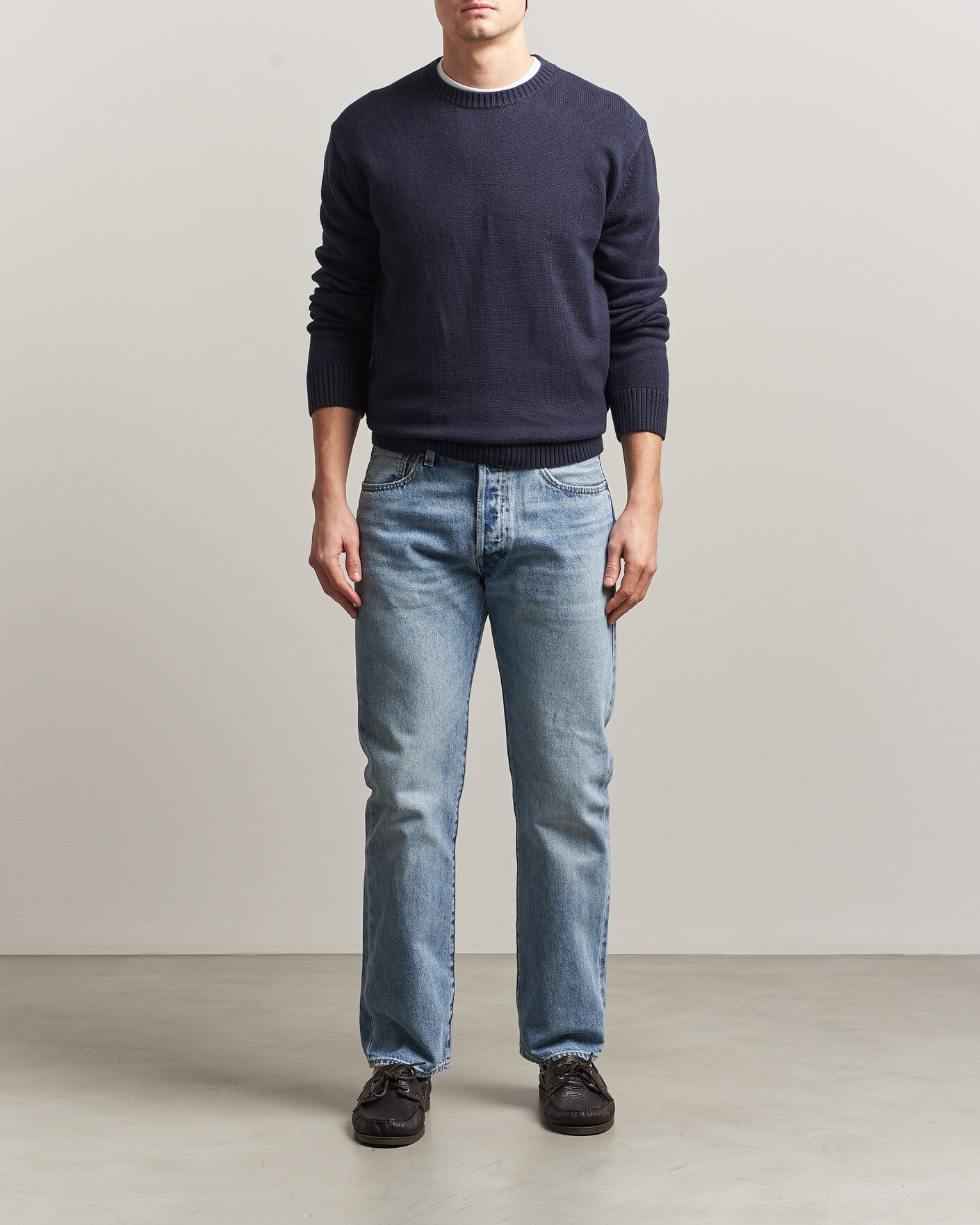 Hombres | Jerséis y prendas de punto | Gant | Cotton/Cashmere Knitted Sweater Evening Blue