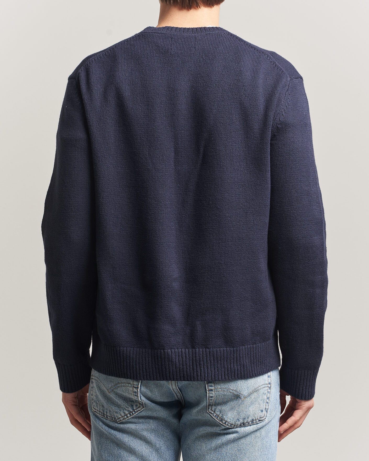 Hombres | Jerséis y prendas de punto | Gant | Cotton/Cashmere Knitted Sweater Evening Blue