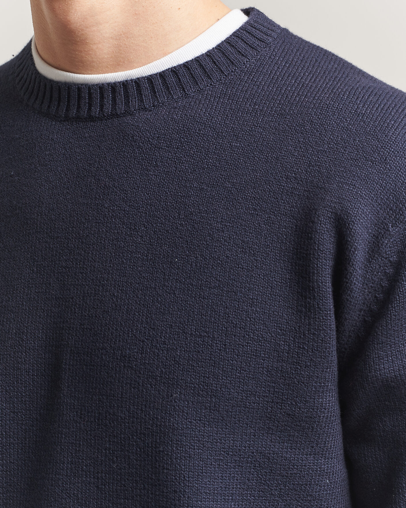 Hombres | Jerséis y prendas de punto | Gant | Cotton/Cashmere Knitted Sweater Evening Blue
