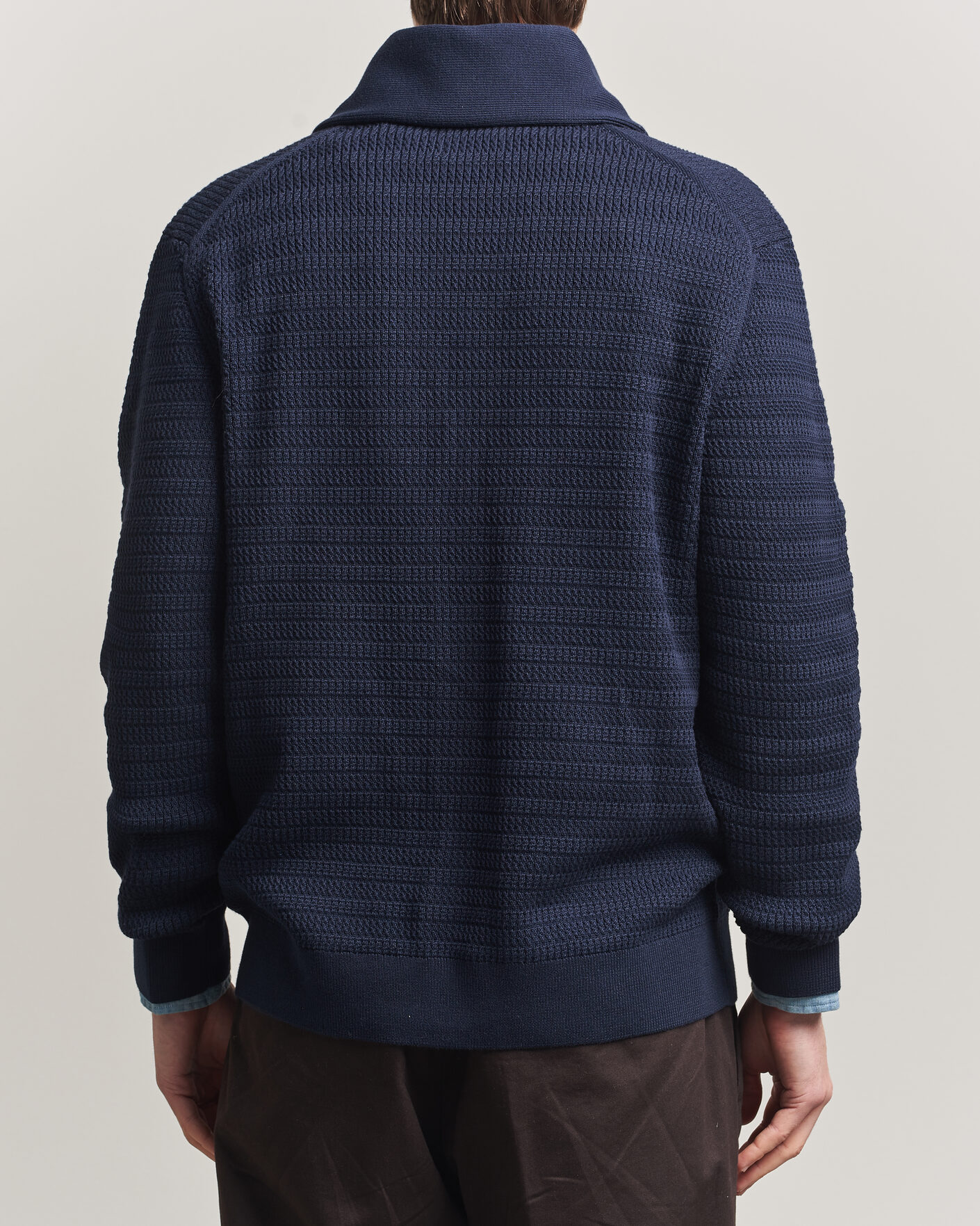 Hombres | Jerséis y prendas de punto | Gant | Heavy Knitted Shawl Collar Cardigan Evening Blue