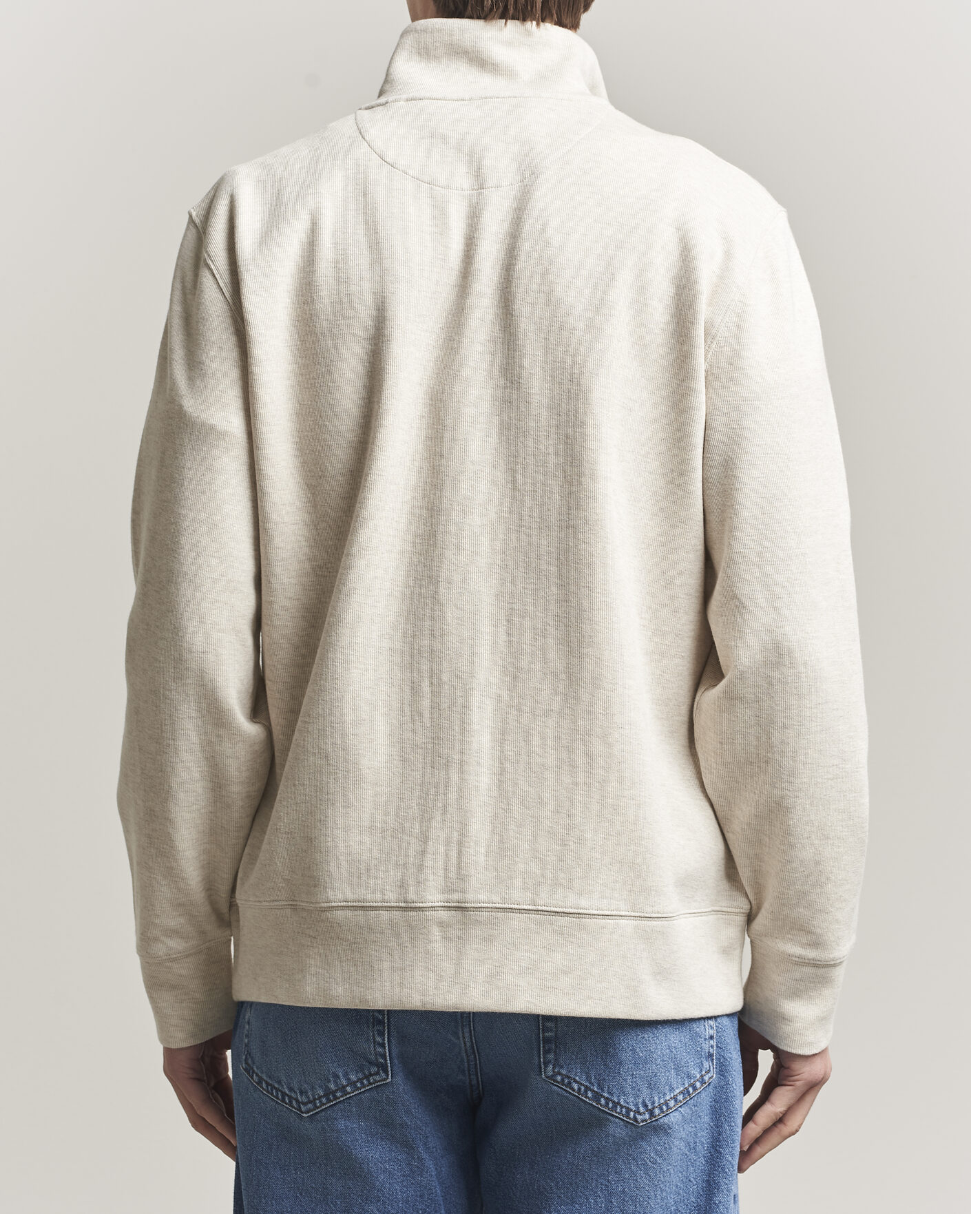 Hombres | Jerséis y prendas de punto | Gant | Light Sacker Rib Full Zip Seed Melange