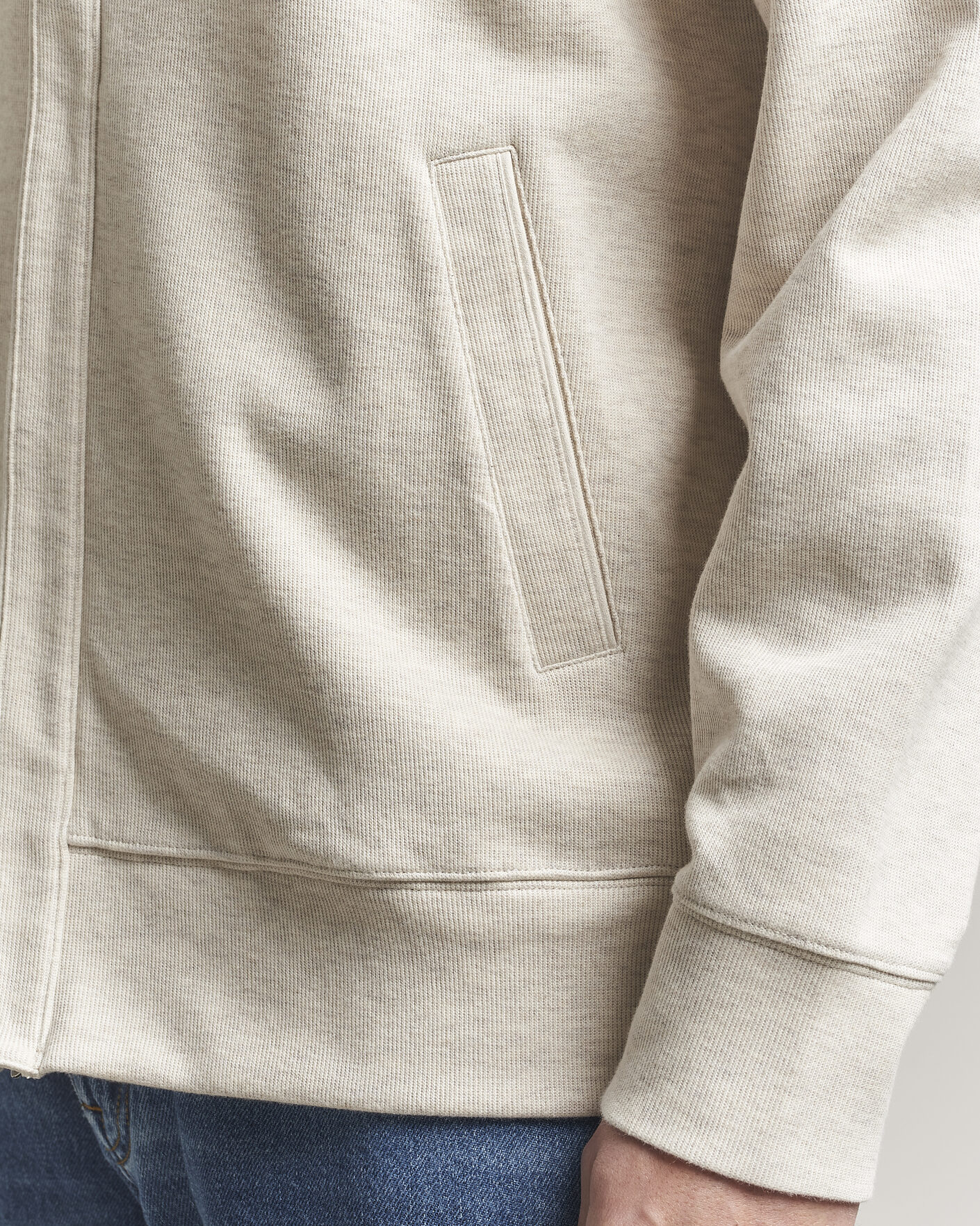 Hombres | Jerséis y prendas de punto | Gant | Light Sacker Rib Full Zip Seed Melange