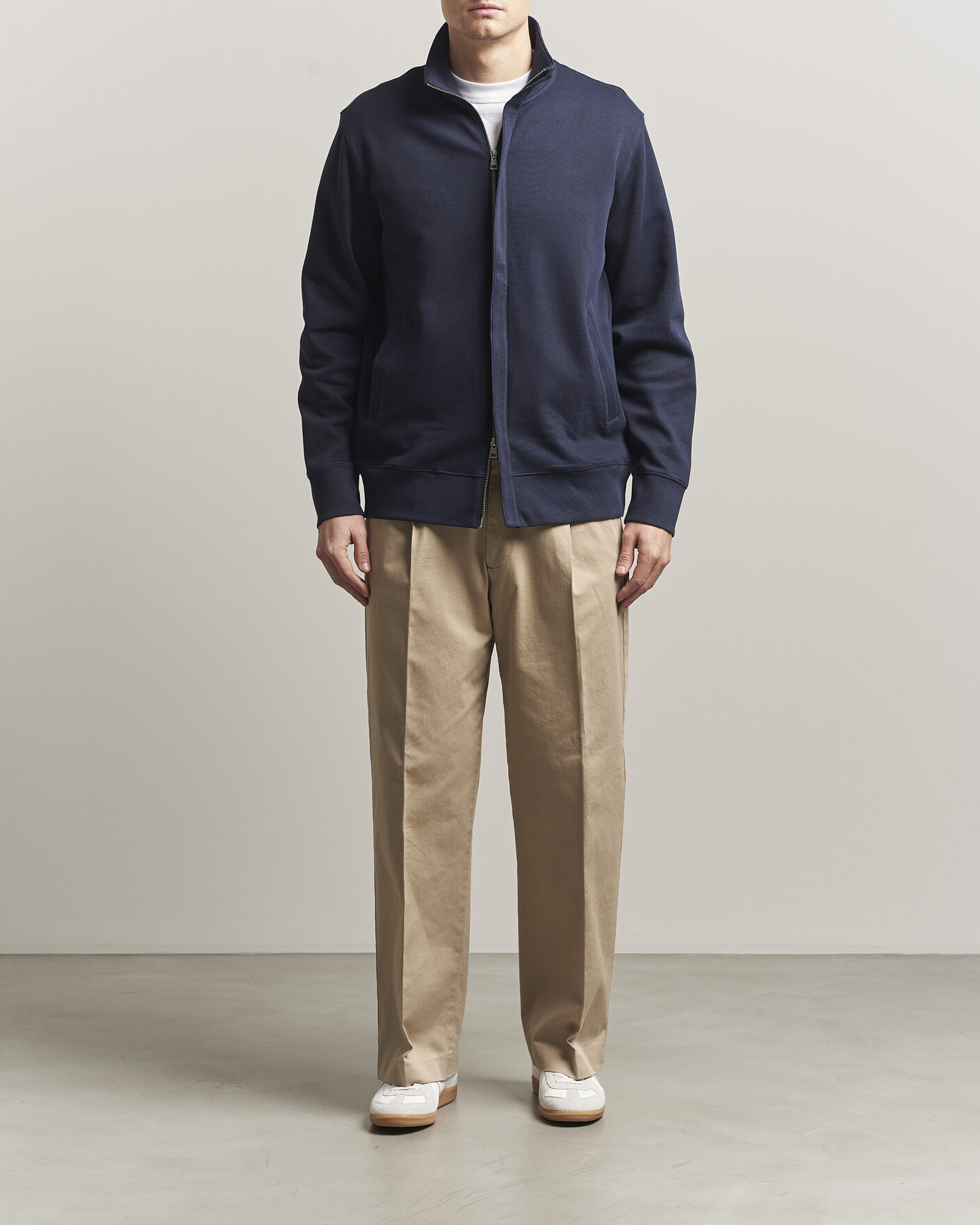 Hombres | Jerséis y prendas de punto | Gant | Light Sacker Rib Full Zip Evening Blue