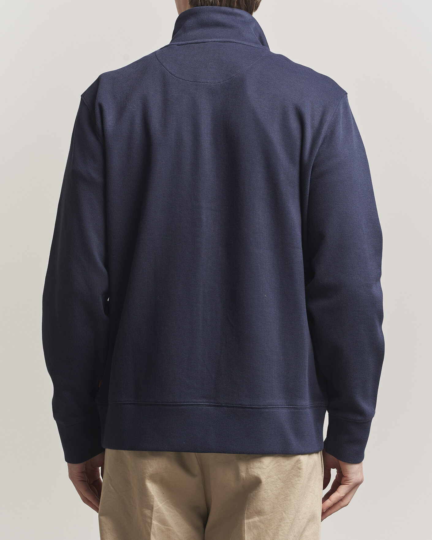 Hombres | Jerséis y prendas de punto | Gant | Light Sacker Rib Full Zip Evening Blue