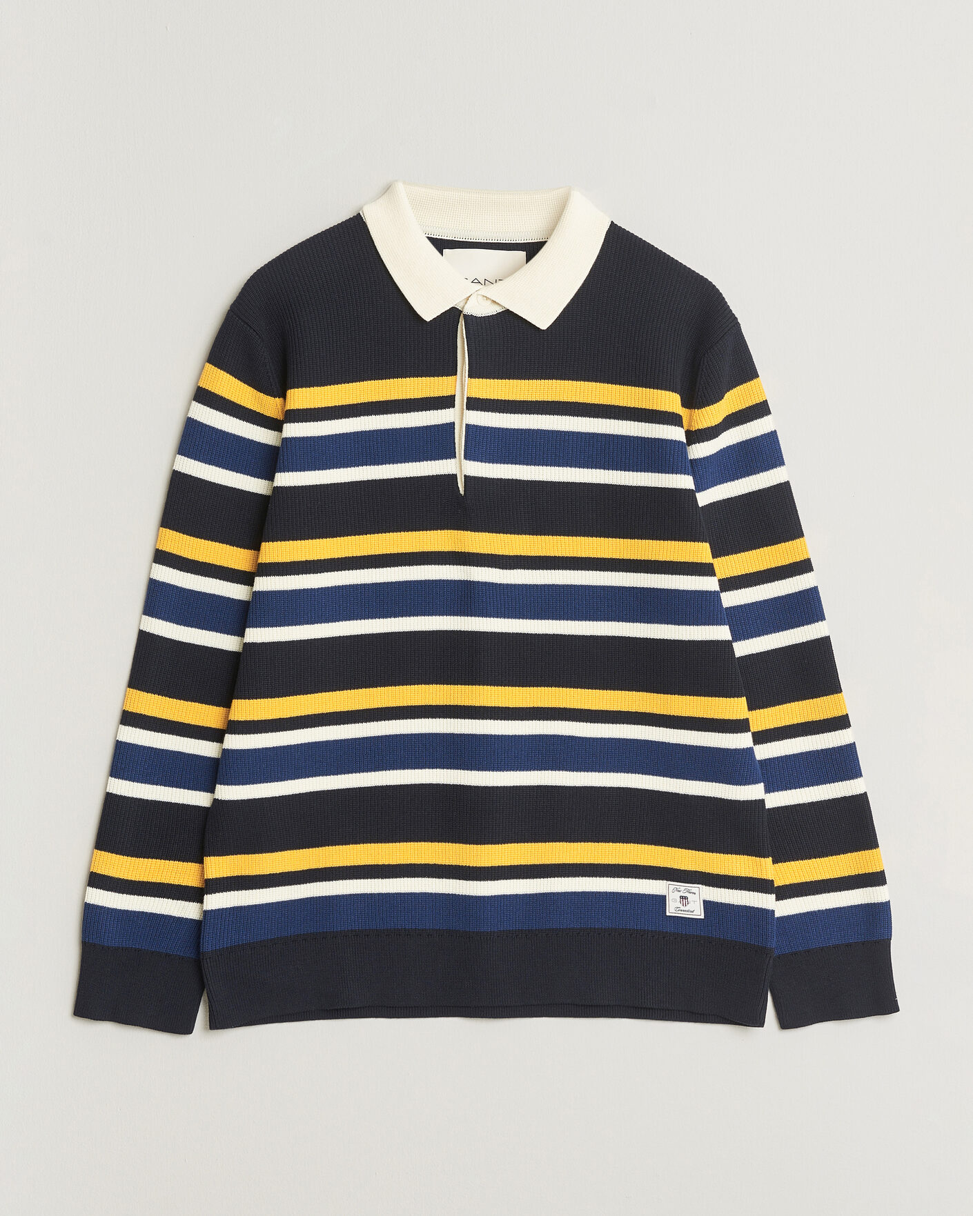 Hombres | Jerséis y prendas de punto | Gant | Multisptriped Knitted Rugger Evening Blue