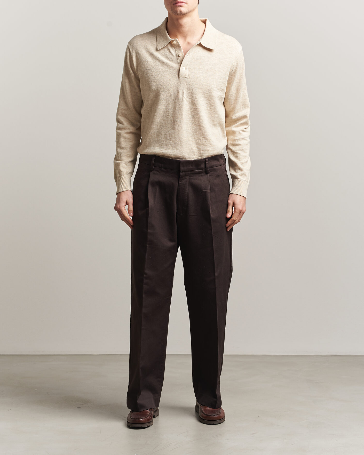Hombres | Jerséis y prendas de punto | Gant | Cotton/Linen Slub Knitted Polo Seed Melange