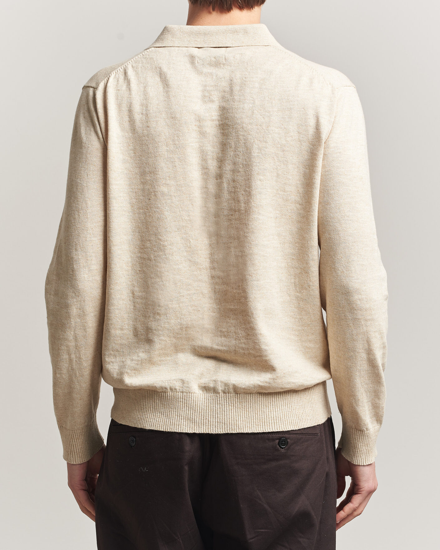 Hombres | Jerséis y prendas de punto | Gant | Cotton/Linen Slub Knitted Polo Seed Melange