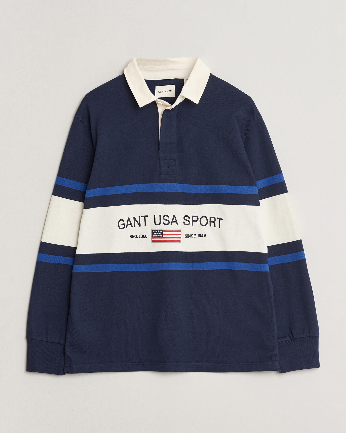 Hombres | Jerséis y prendas de punto | Gant | Striped Rugger Evening Blue