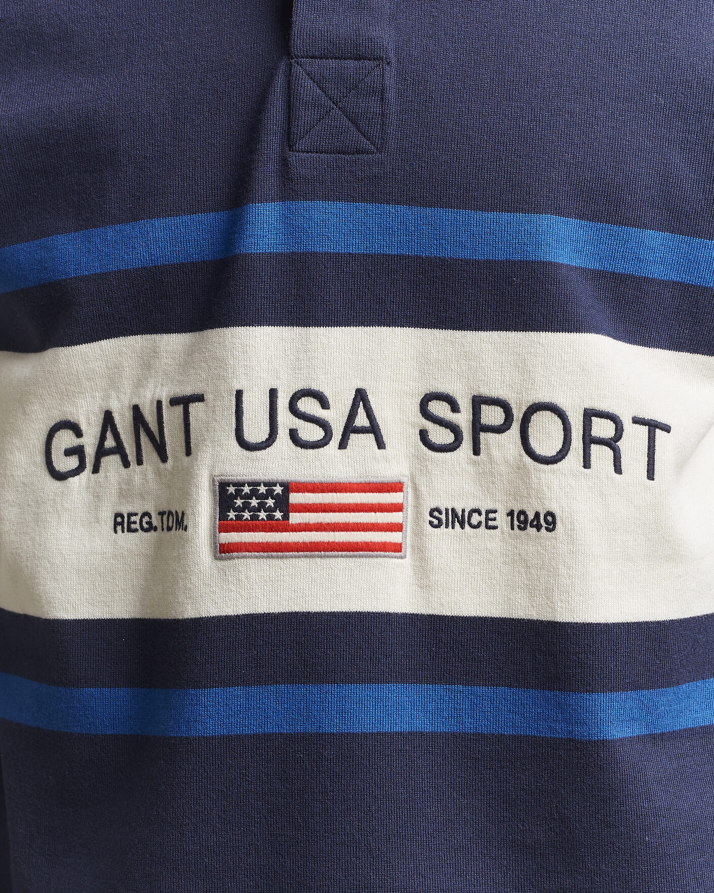 Hombres | Jerséis y prendas de punto | Gant | Striped Rugger Evening Blue
