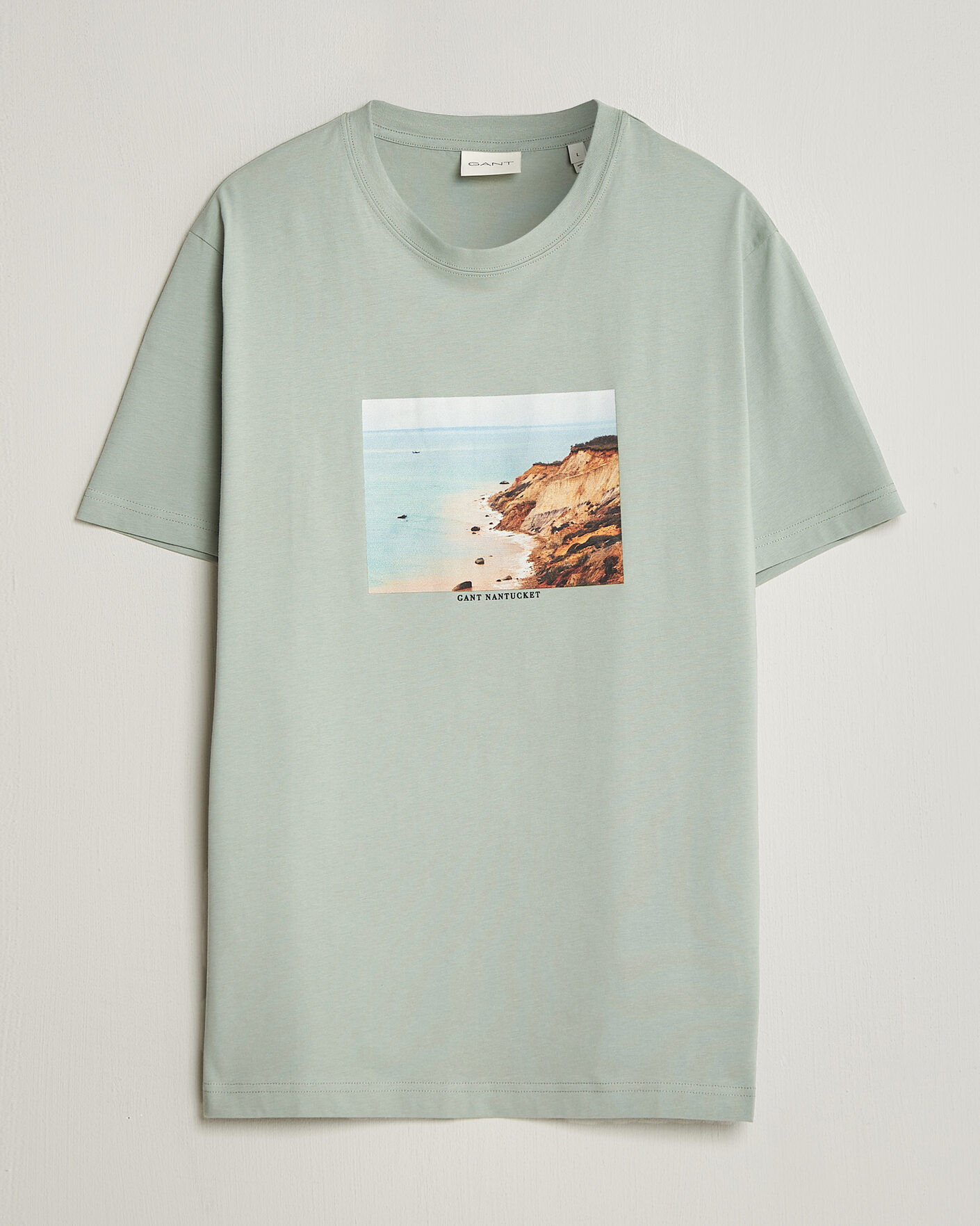 Hombres | Camisetas | Gant | Scenery Graphic Crew Neck T-Shirt Ceramic Grey