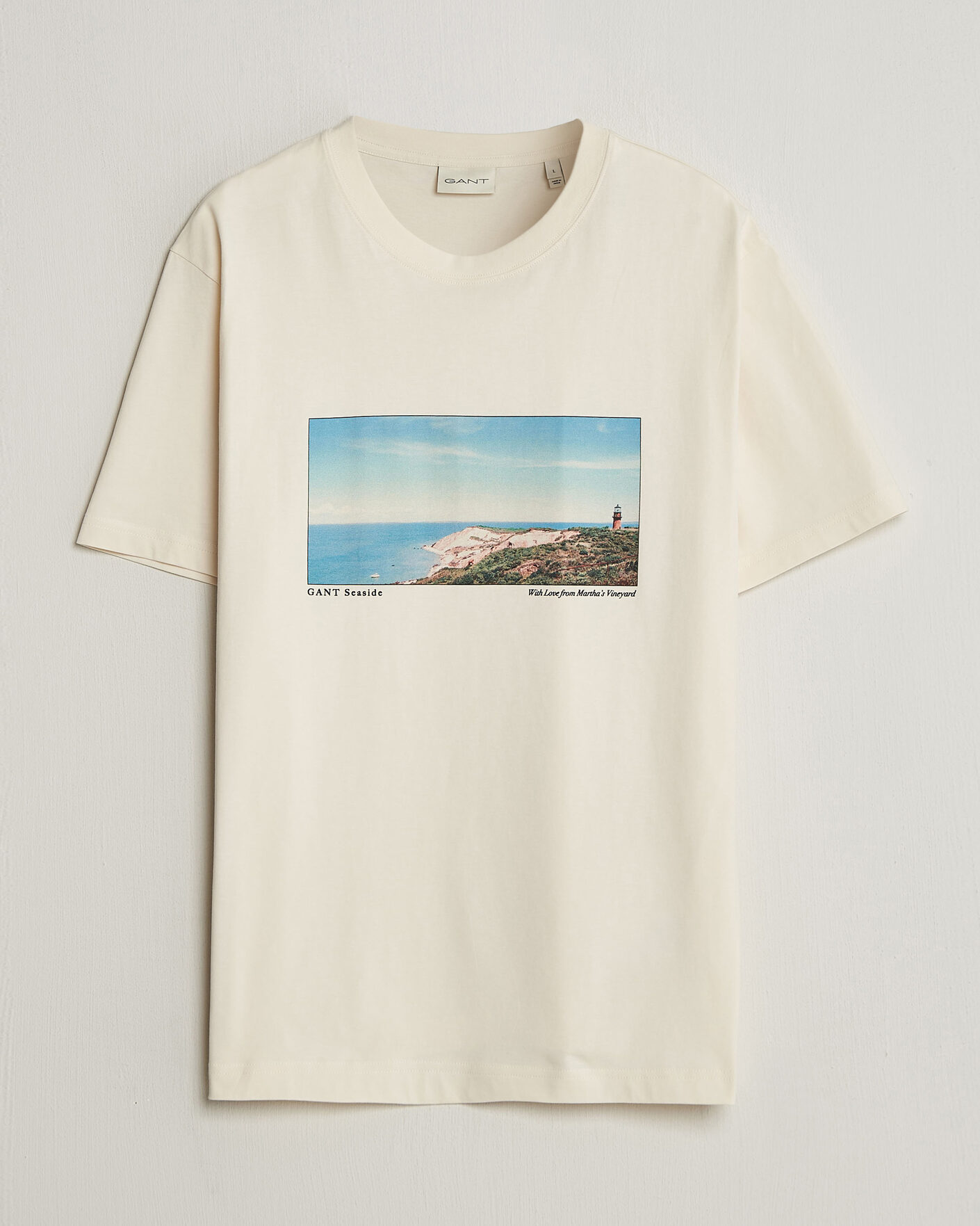 Hombres | Camisetas | Gant | Scenery Graphic Crew Neck T-Shirt Cream