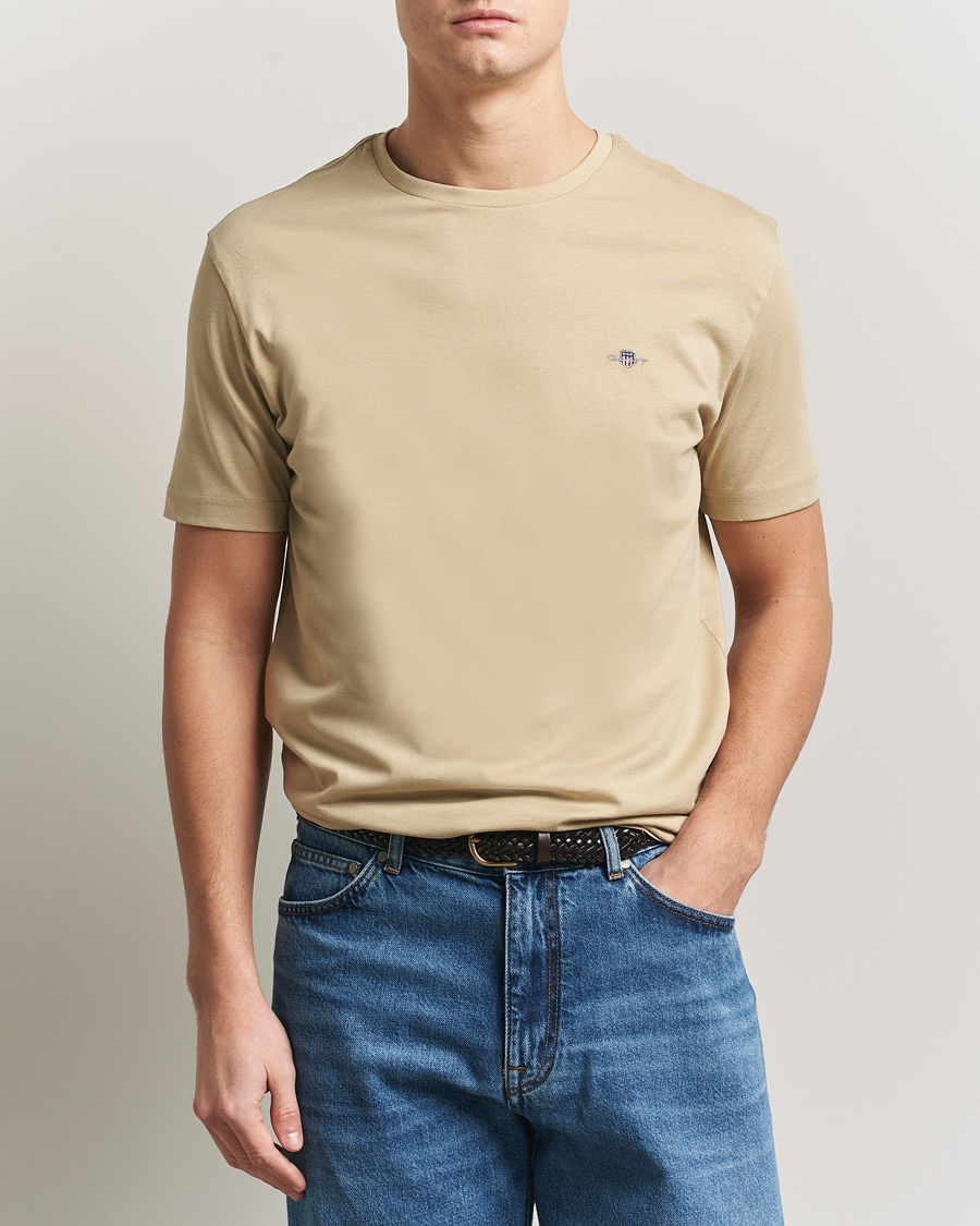 Hombres | Camisetas | Gant | The Original T-Shirt Oat Beige