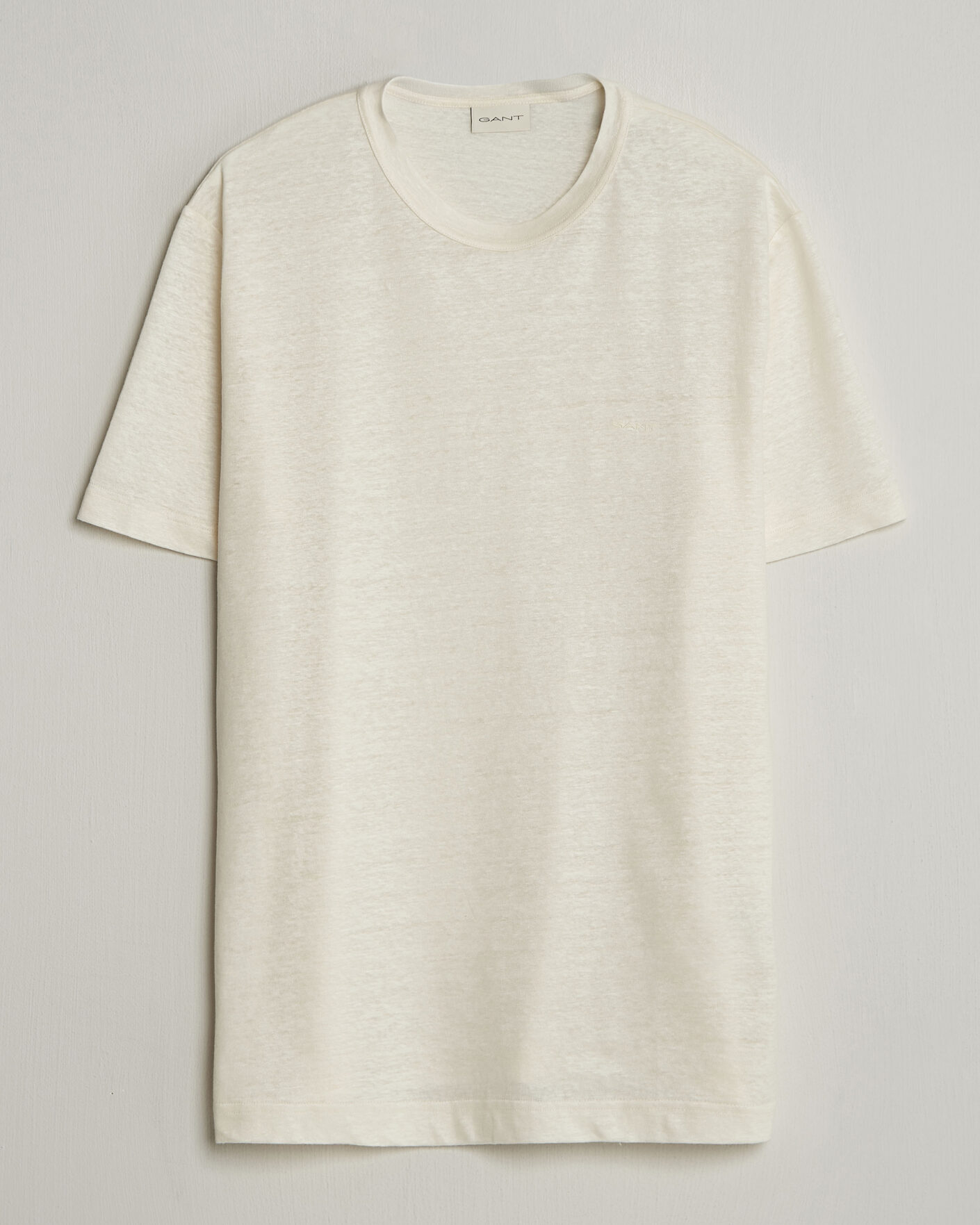 Hombres | Camisetas | GANT | Linen T-Shirt Creamed White