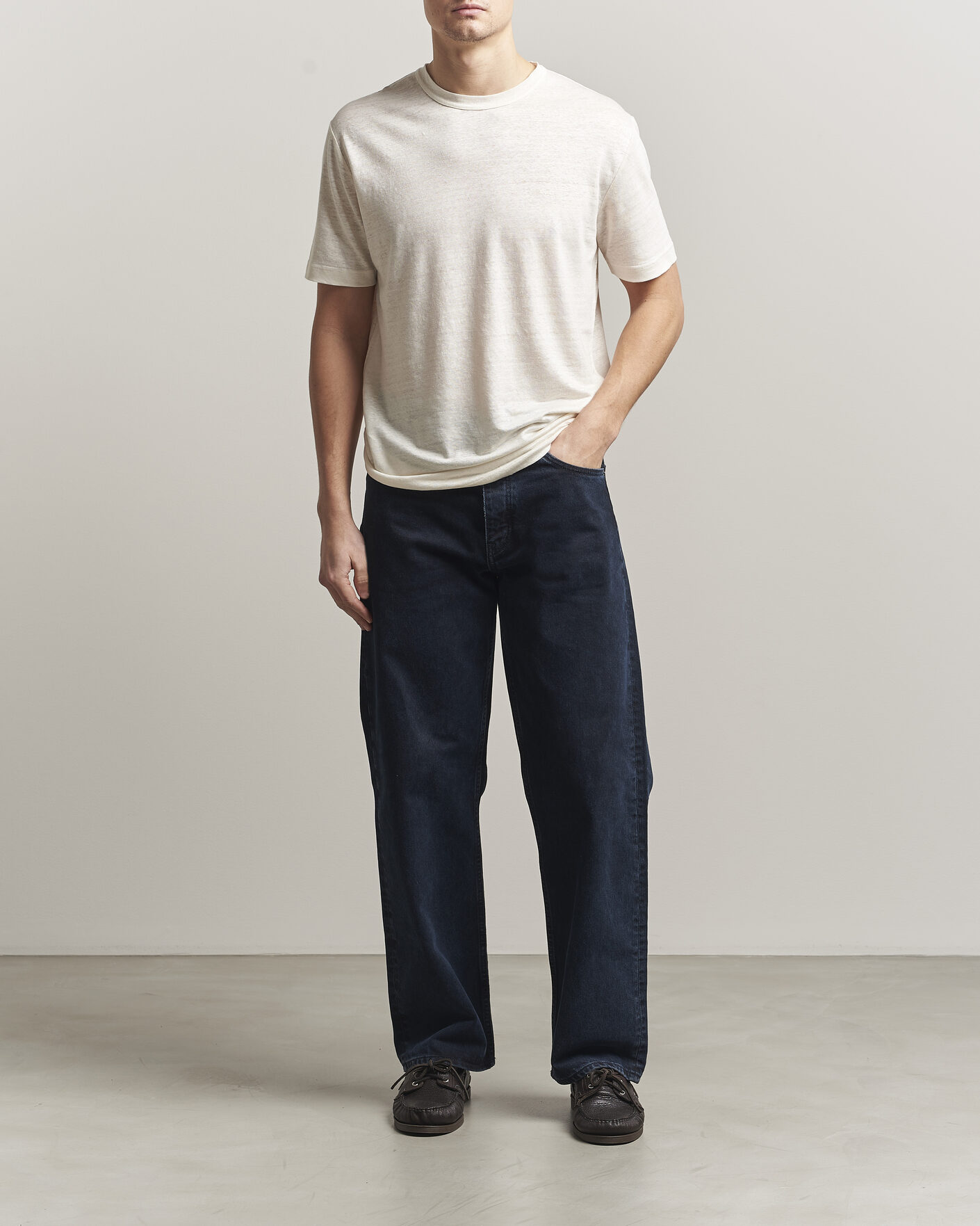Hombres | Camisetas | Gant | Linen T-Shirt Creamed White