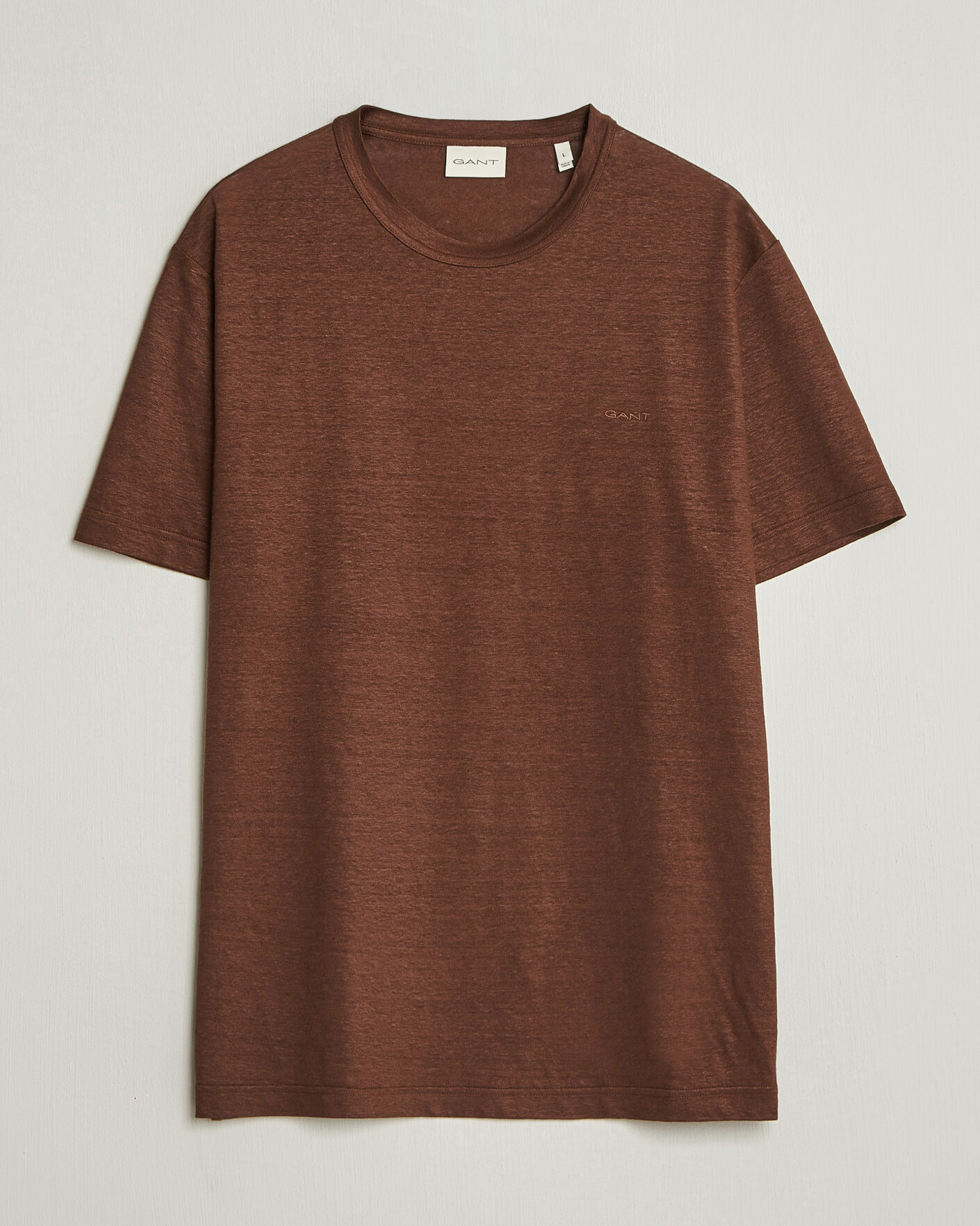 Hombres | Camisetas | Gant | Linen T-Shirt Mahogany Brown
