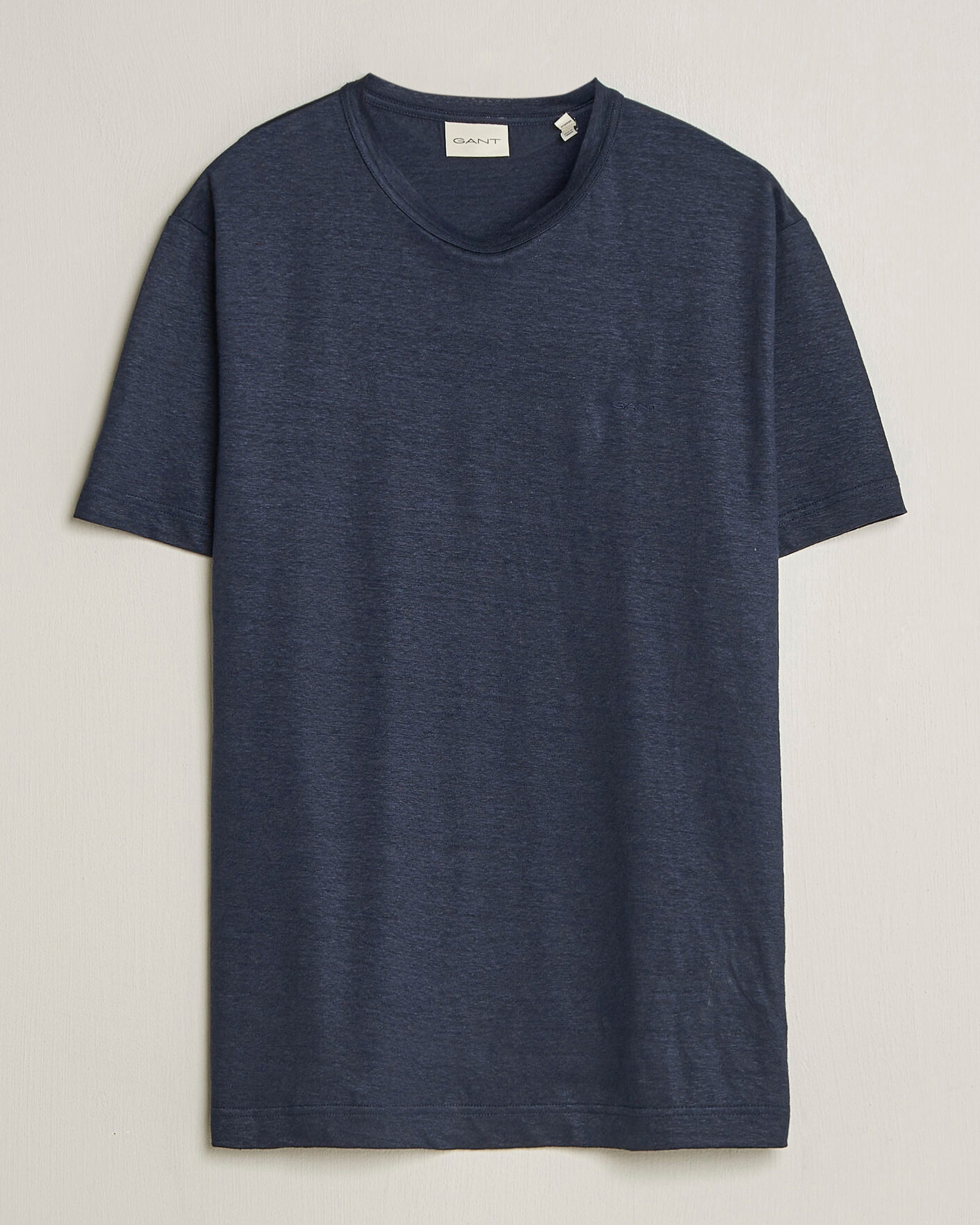 Hombres | Camisetas | Gant | Linen T-Shirt Evening Blue