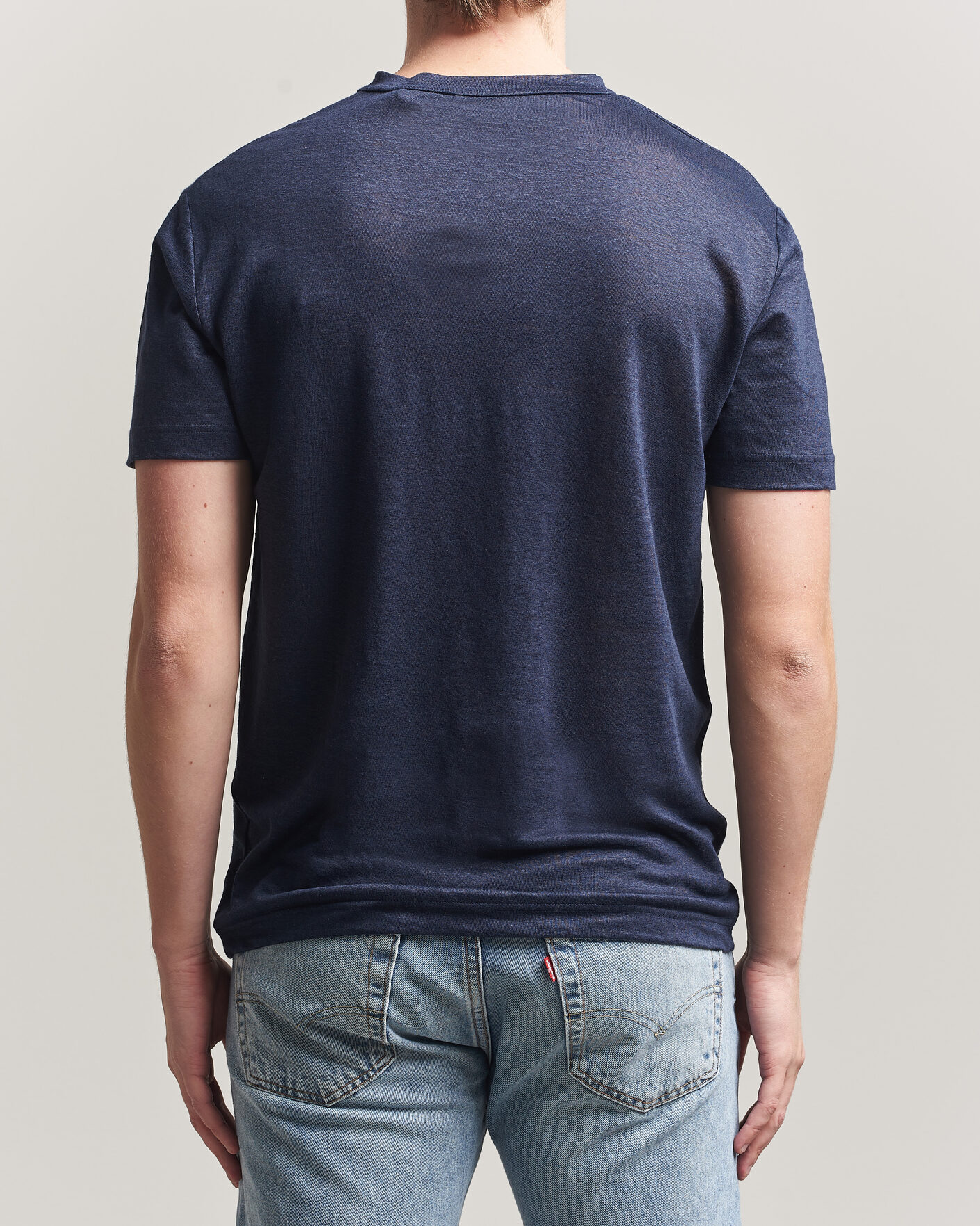 Hombres | Camisetas | Gant | Linen T-Shirt Evening Blue