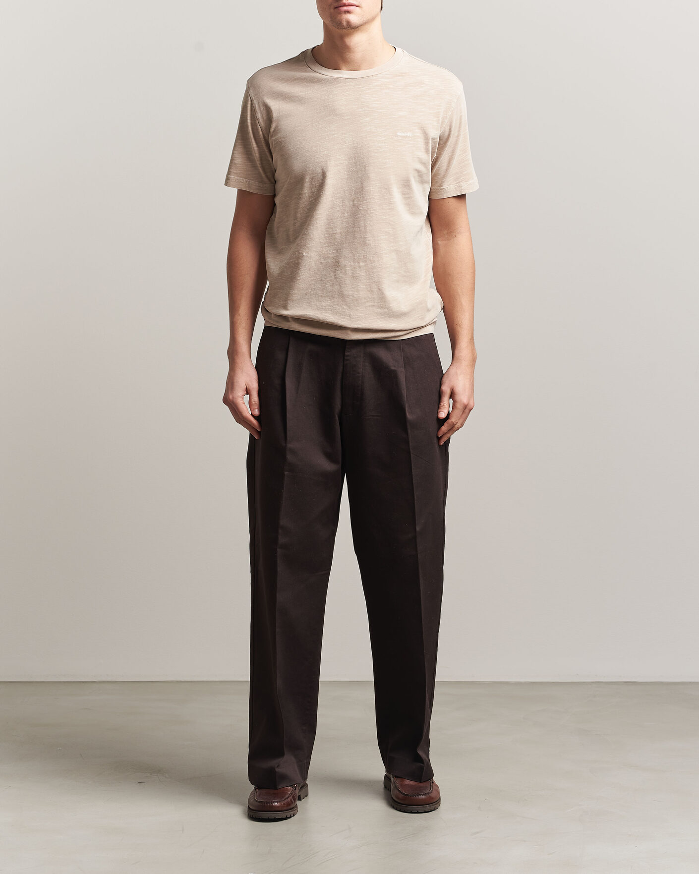 Hombres | Camisetas | Gant | Washed Slub T-Shirt Oat Beige