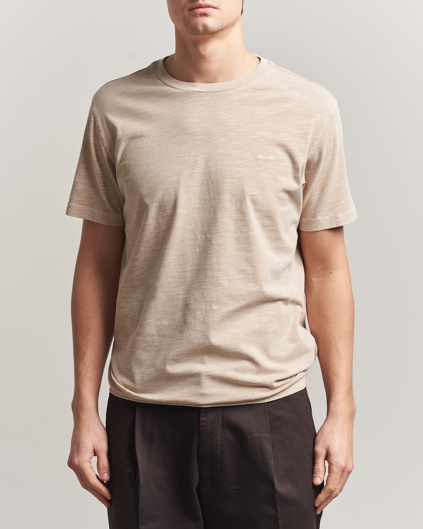 Hombres | Camisetas | GANT | Washed Slub T-Shirt Oat Beige