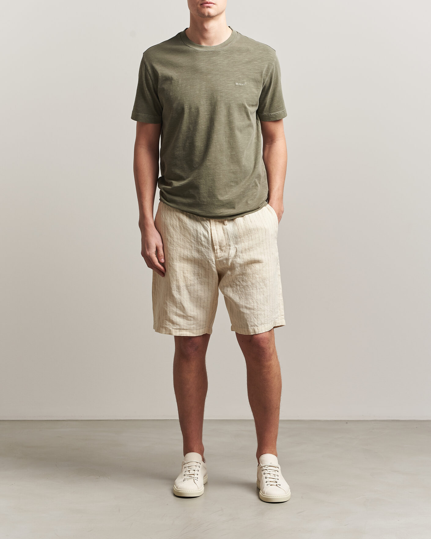 Hombres | Camisetas | Gant | Washed Slub T-Shirt Dry Herb Green