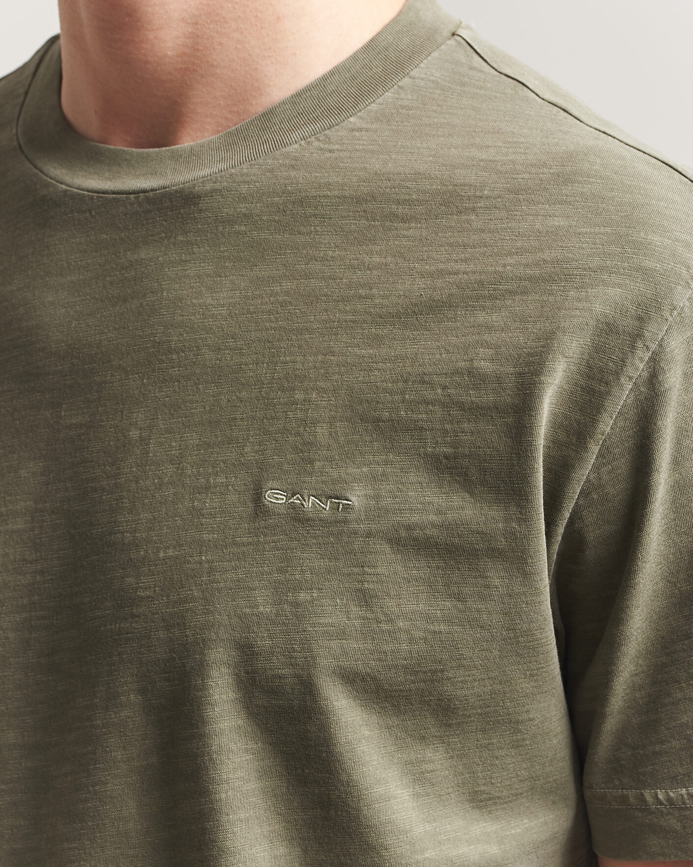Hombres | Camisetas | Gant | Washed Slub T-Shirt Dry Herb Green