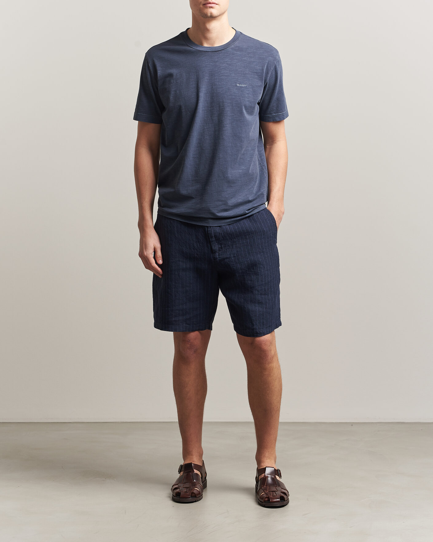 Hombres | Camisetas | Gant | Washed Slub T-Shirt Evening Blue