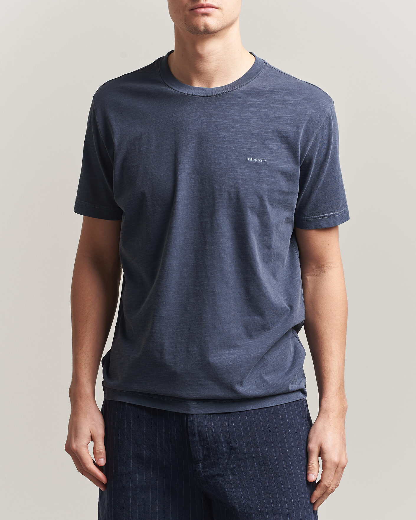 Hombres | Camisetas | Gant | Washed Slub T-Shirt Evening Blue