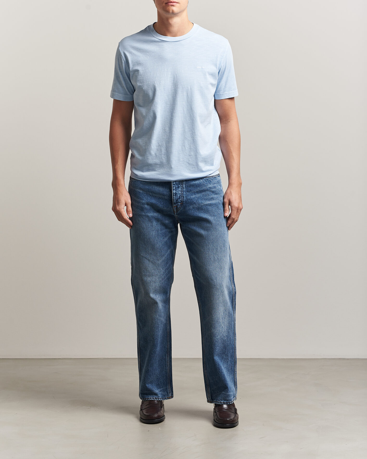 Hombres | Camisetas | Gant | Washed Slub T-Shirt Fresh Blue